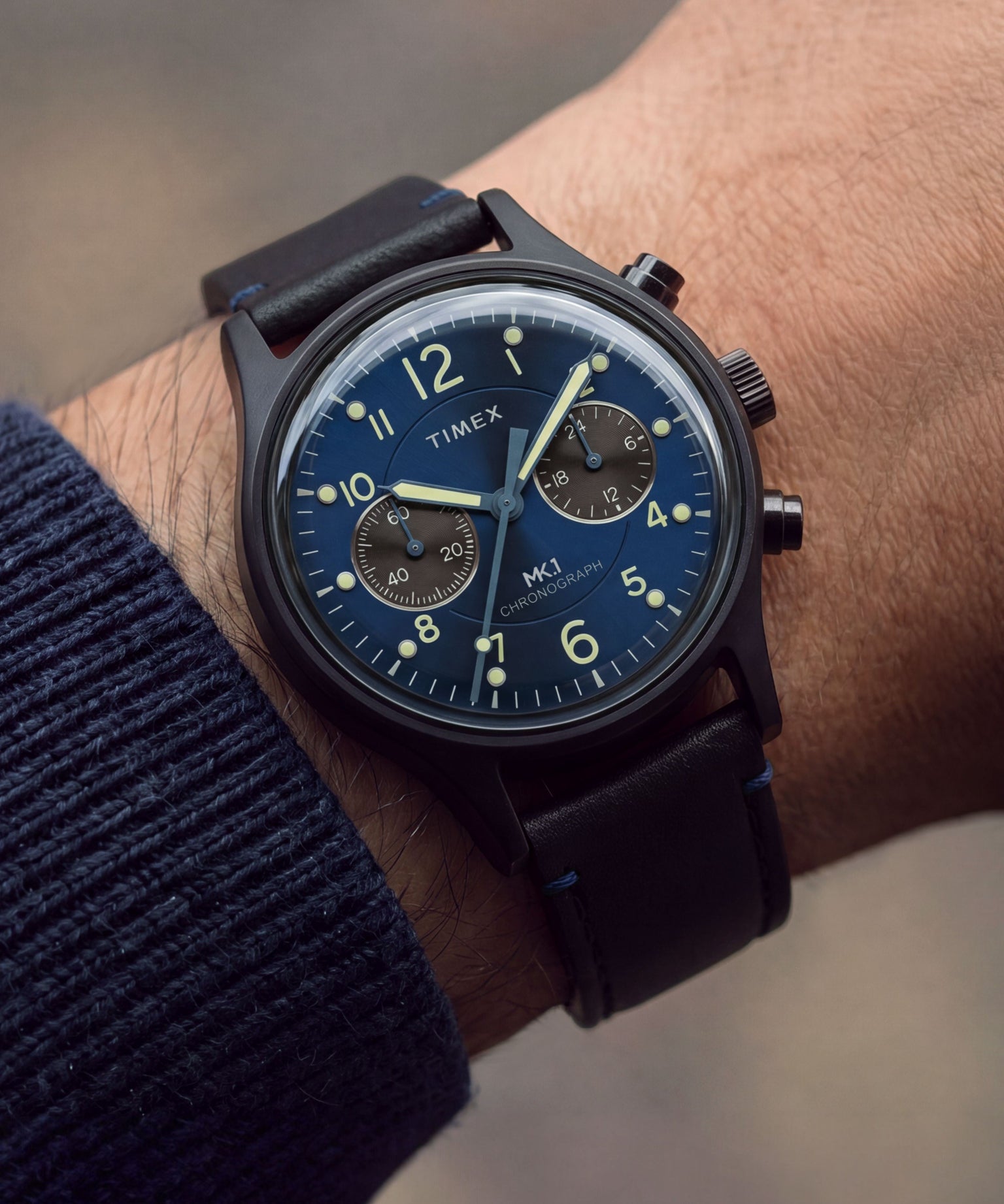 MK1® Chronograph 40mm Leather Strap Watch