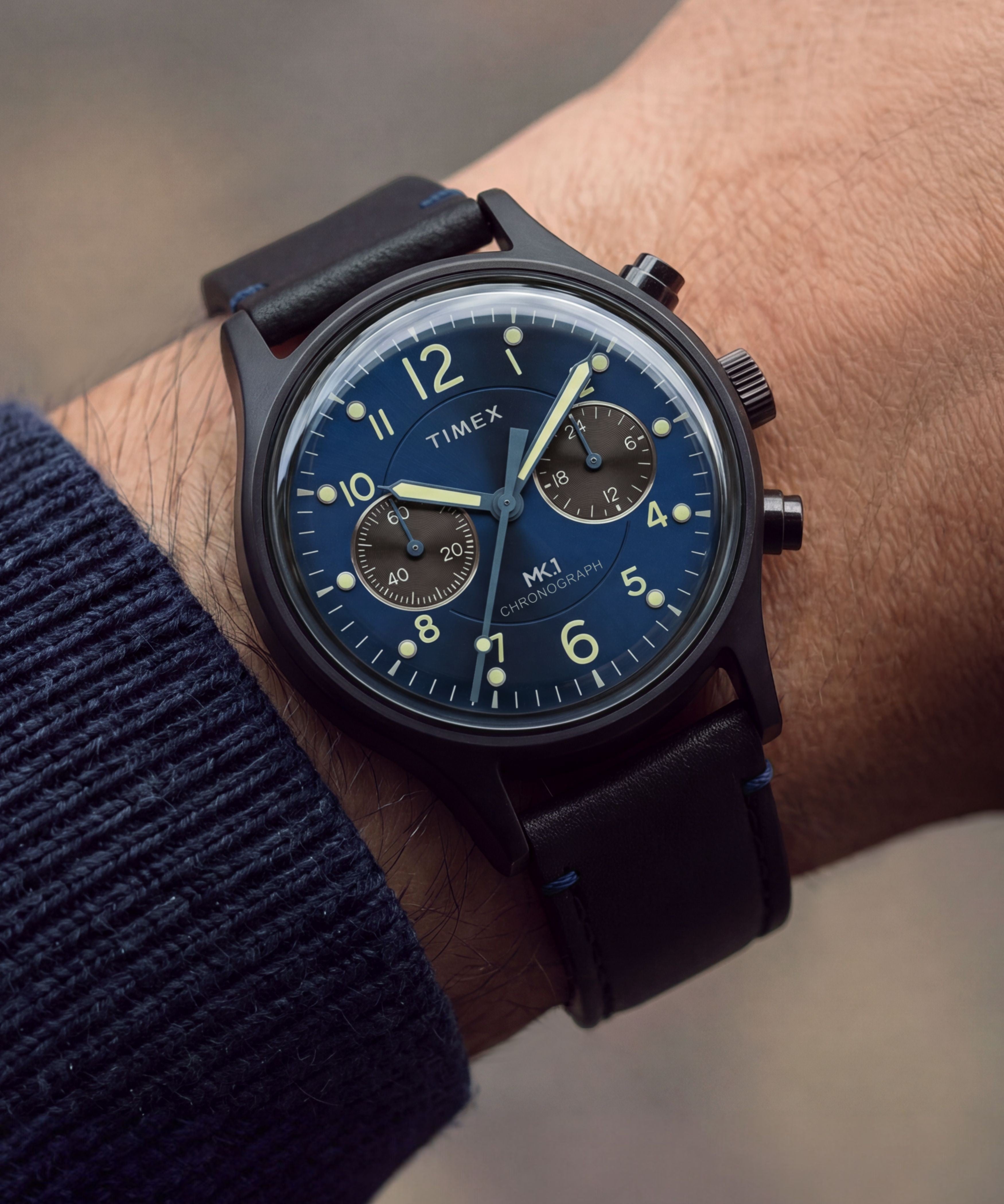 MK1® Chronograph 40mm Leather Strap Watch