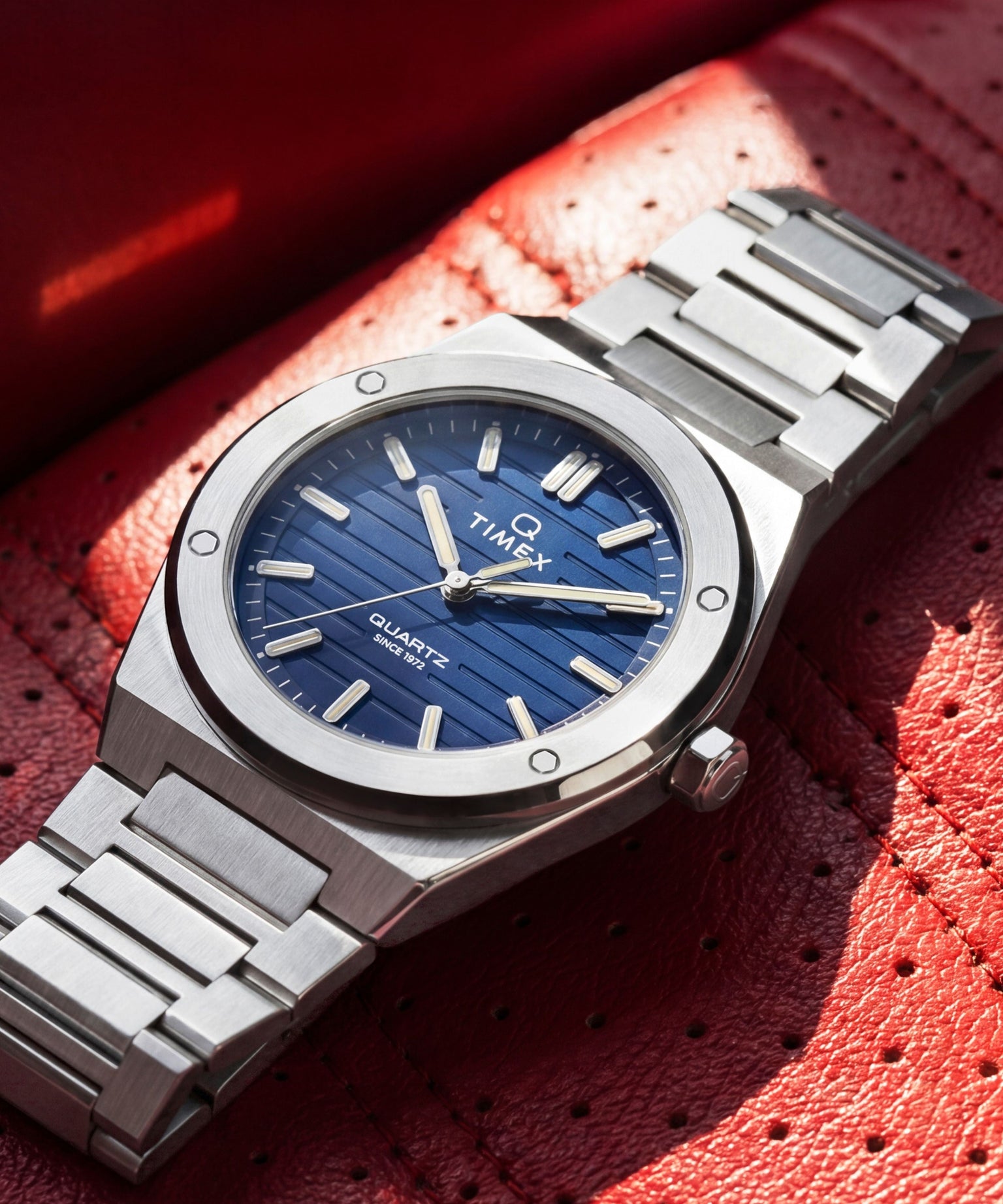 Q Timex Marbella 40.5mm Stainless Steel Bracelet Watch