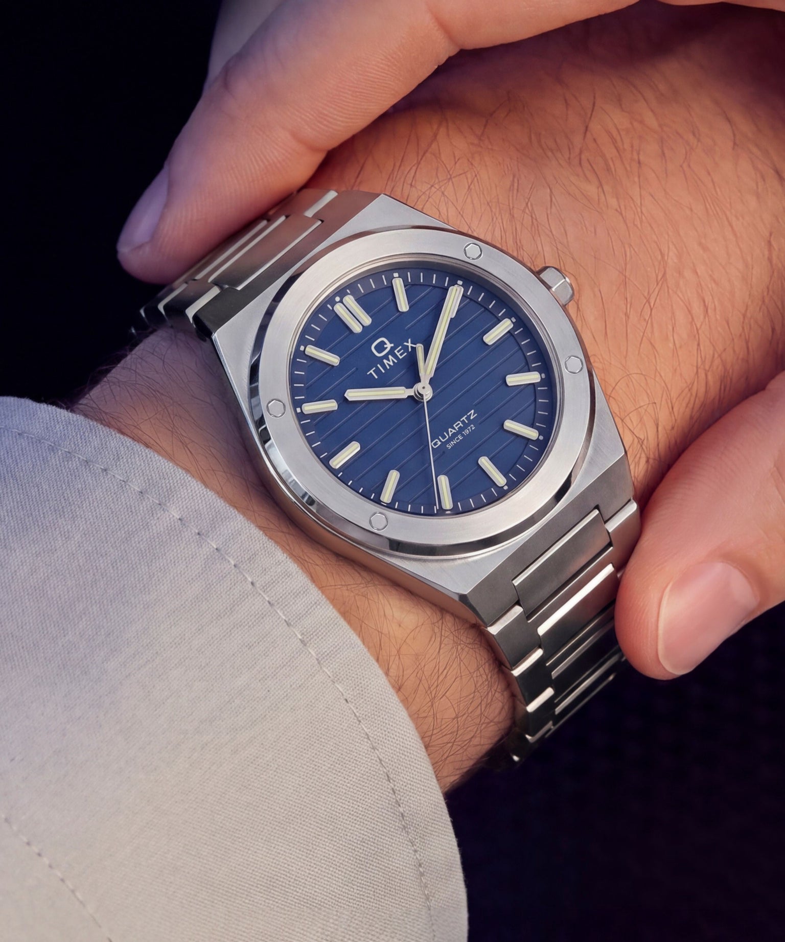 Q Timex Marbella 40.5mm Stainless Steel Bracelet Watch