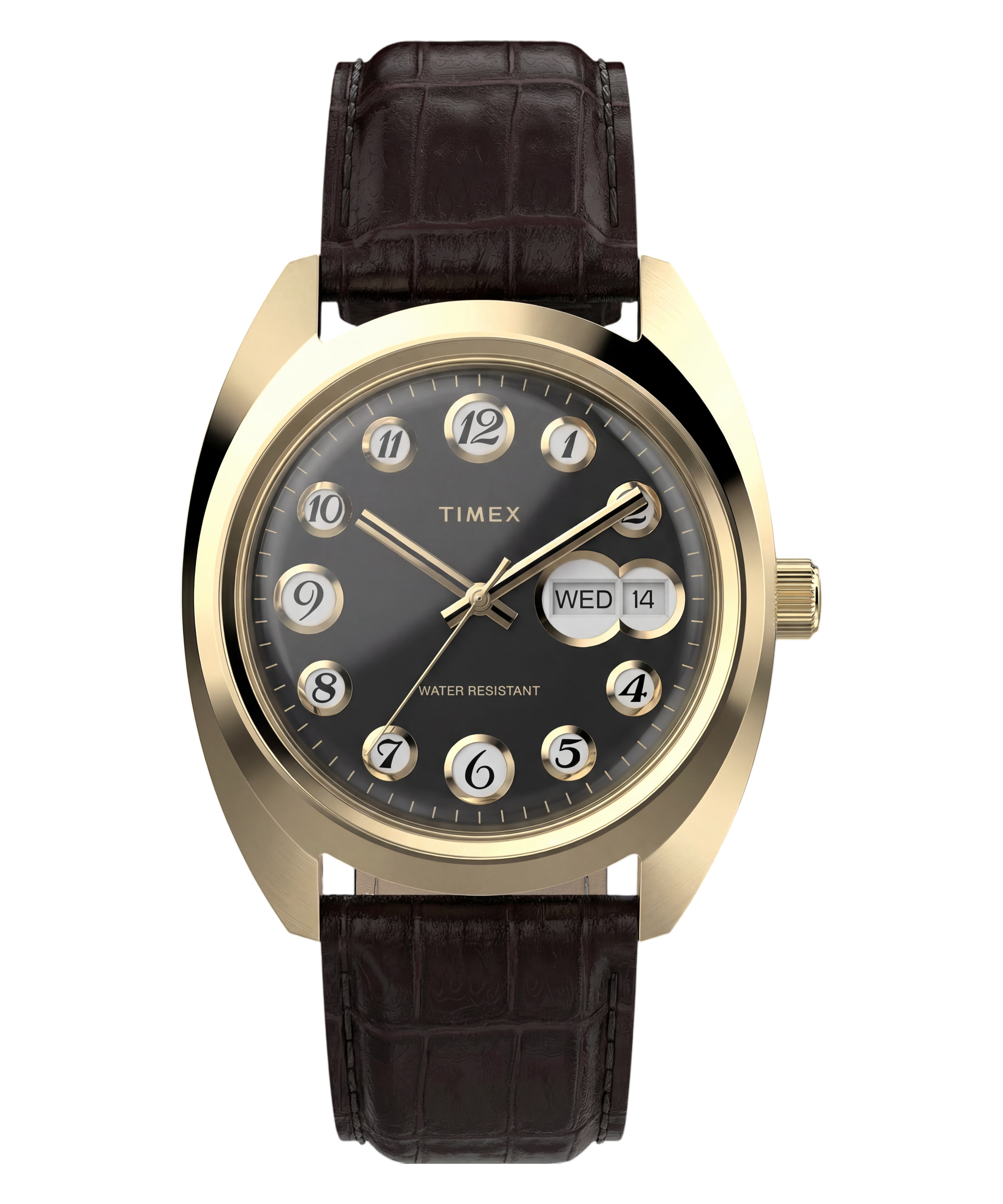 Timex® 1976 Rotary Phone Dial Reissue 37mm Leather Strap Watch