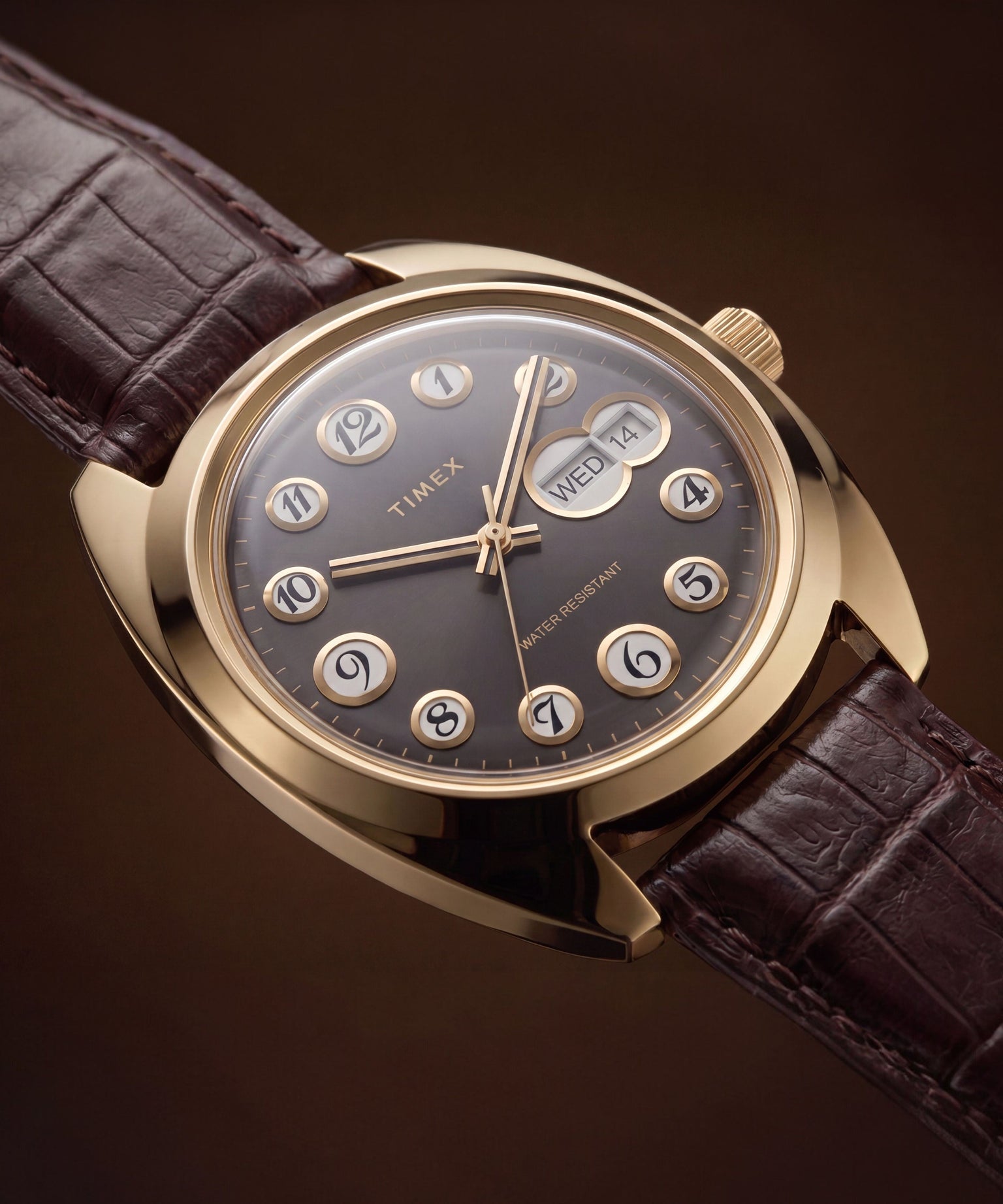 Timex® 1976 Rotary Phone Dial Reissue 37mm Leather Strap Watch