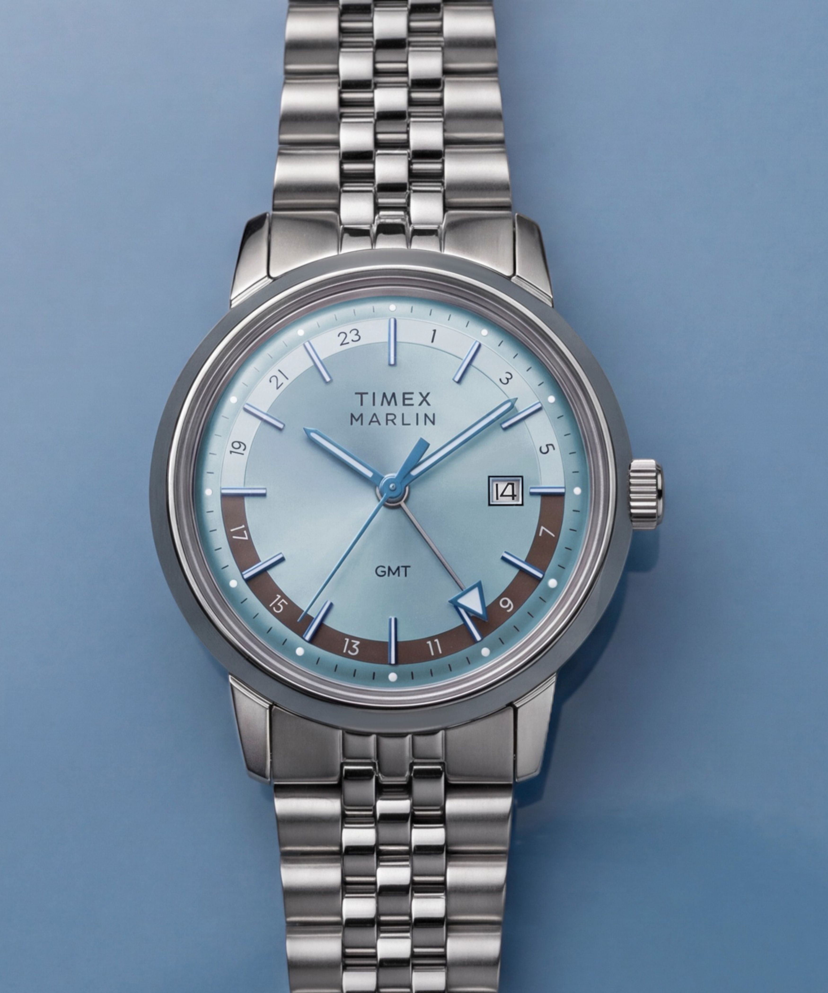 Marlin® GMT 40mm Stainless Steel Bracelet Watch