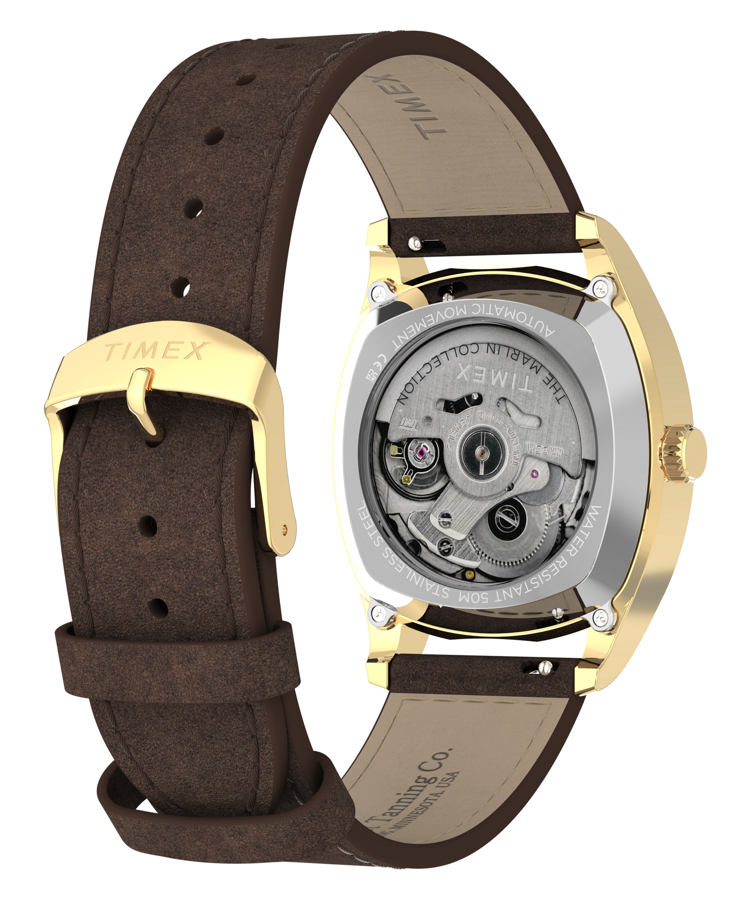 Marlin® Chatham Automatic 36mm Leather Strap Watch