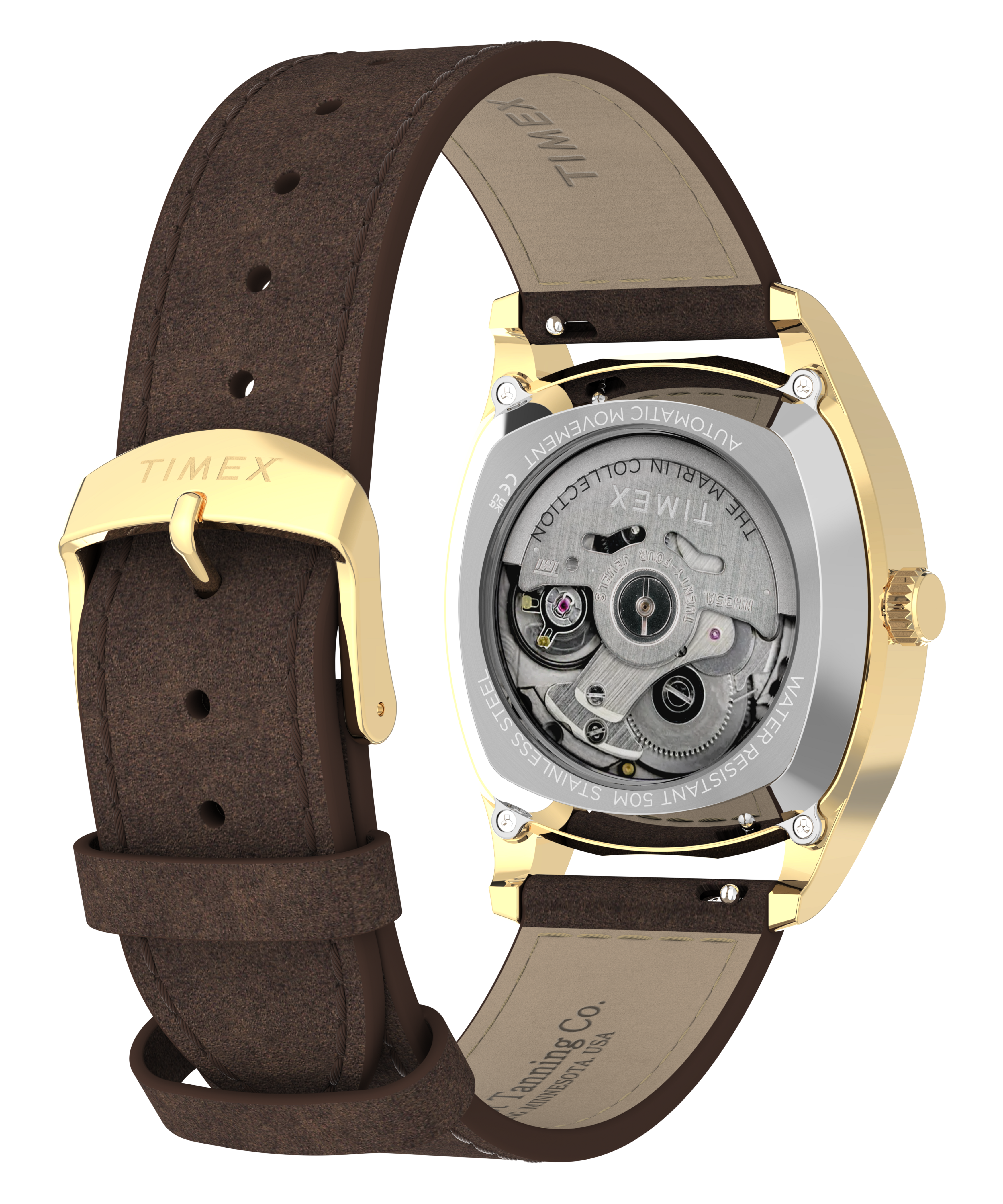 Marlin® Chatham Automatic 36mm Leather Strap Watch