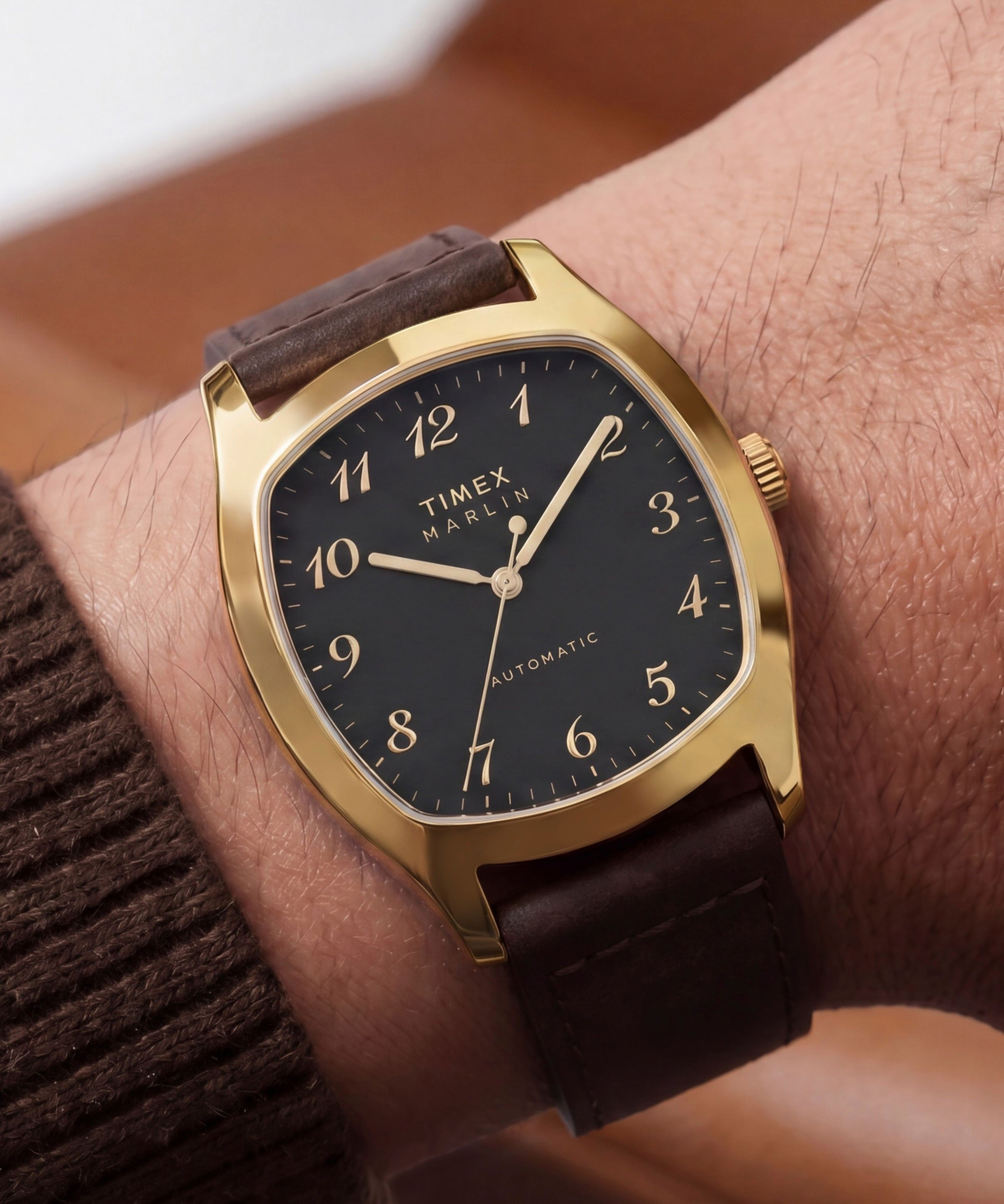 Marlin® Chatham Automatic 36mm Leather Strap Watch