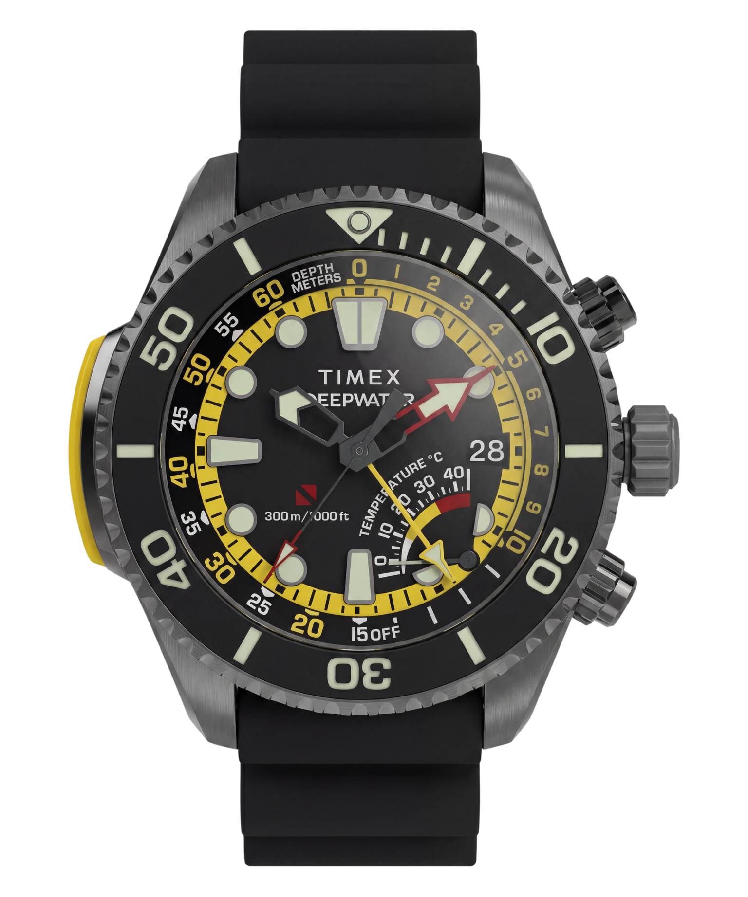 Deepwater IQ Depth Gauge 300 46mm HNBR Synthetic Rubber Strap Watch
