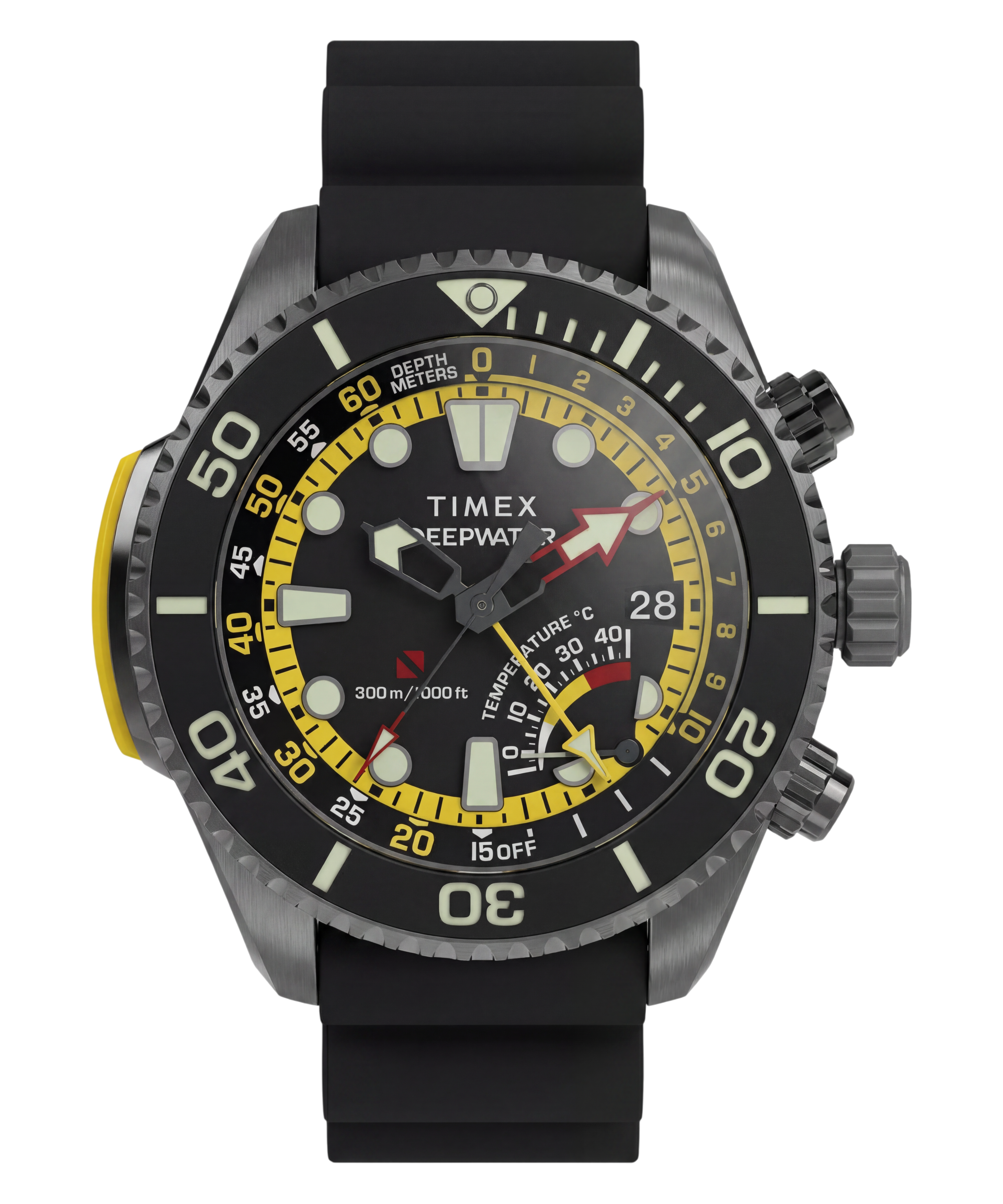Deepwater IQ Depth Gauge 300 46mm HNBR Synthetic Rubber Strap Watch