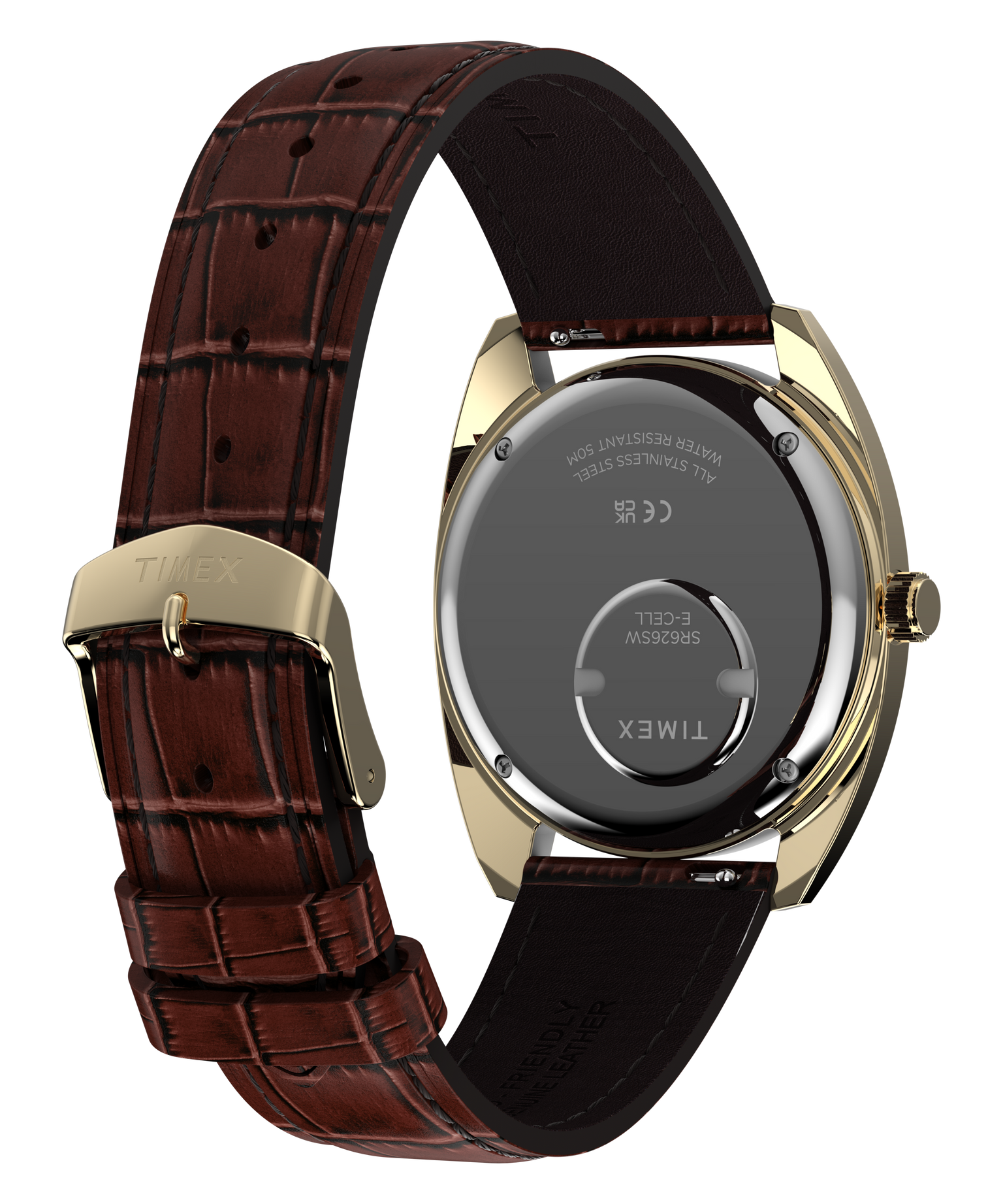 Timex 1976 Day Date Fume Reissue Inspired 37mm Leather Strap Watch