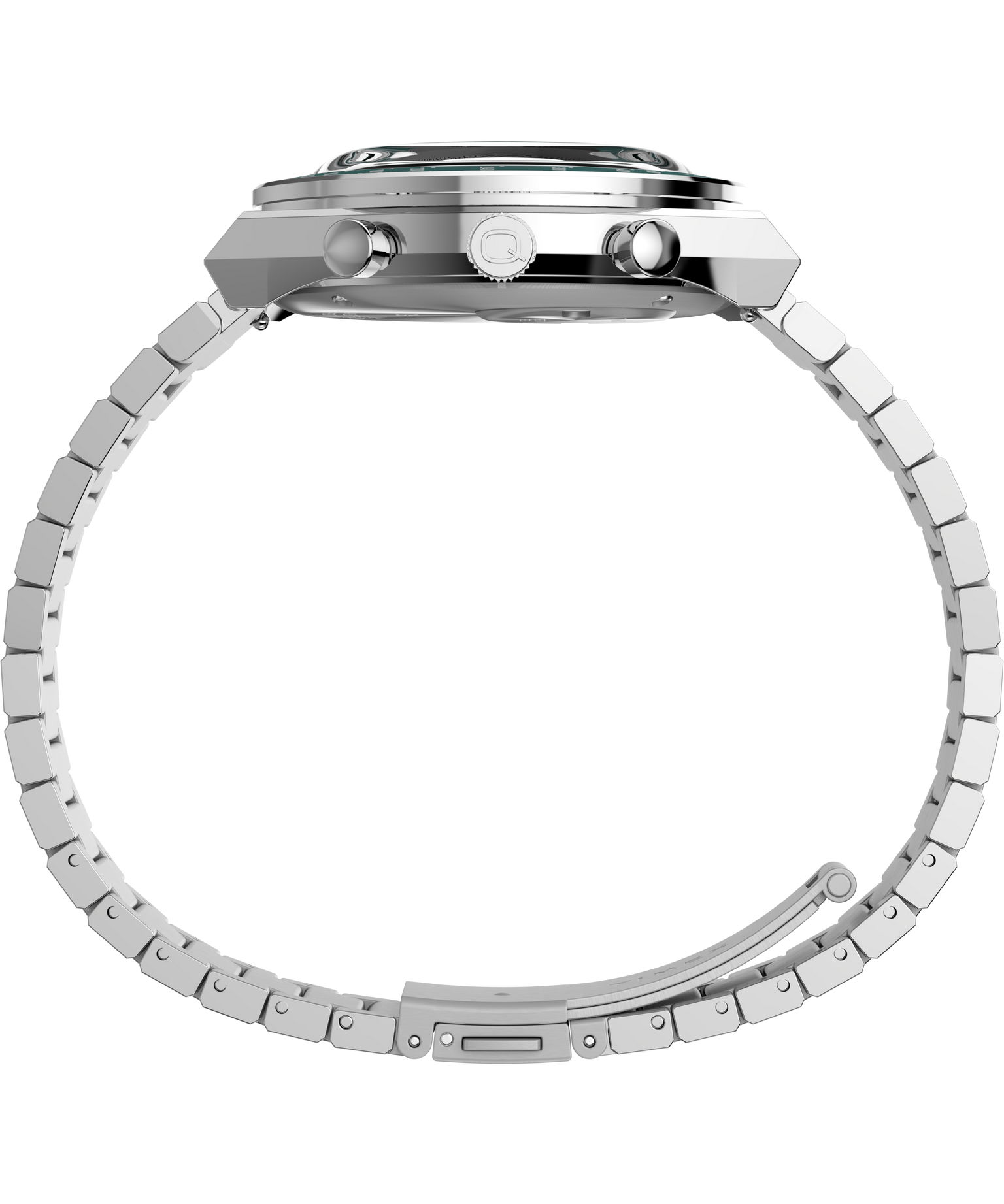 Q Timex Chronograph 40mm Stainless Steel Bracelet Watch