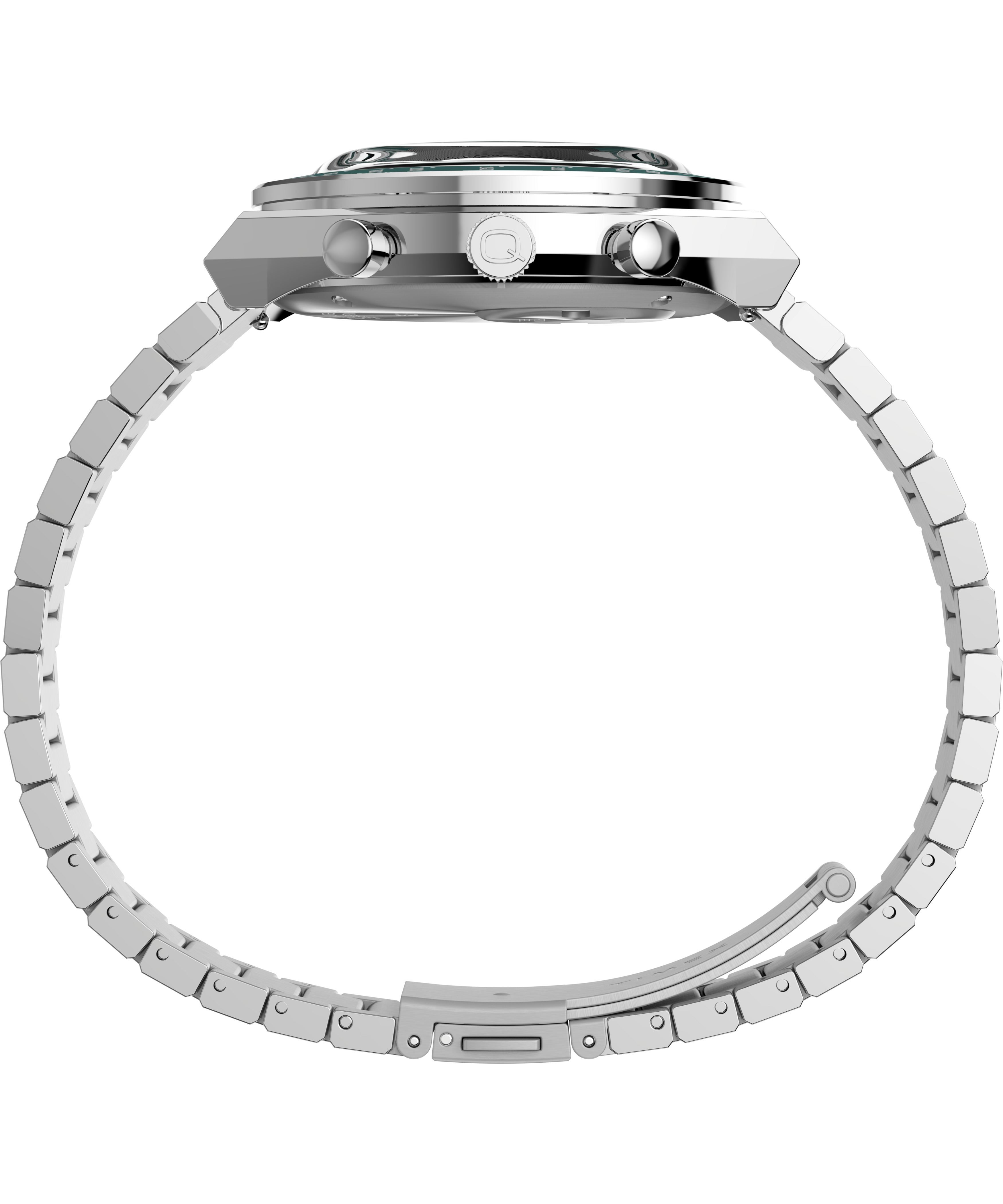 Q Timex Chronograph 40mm Stainless Steel Bracelet Watch