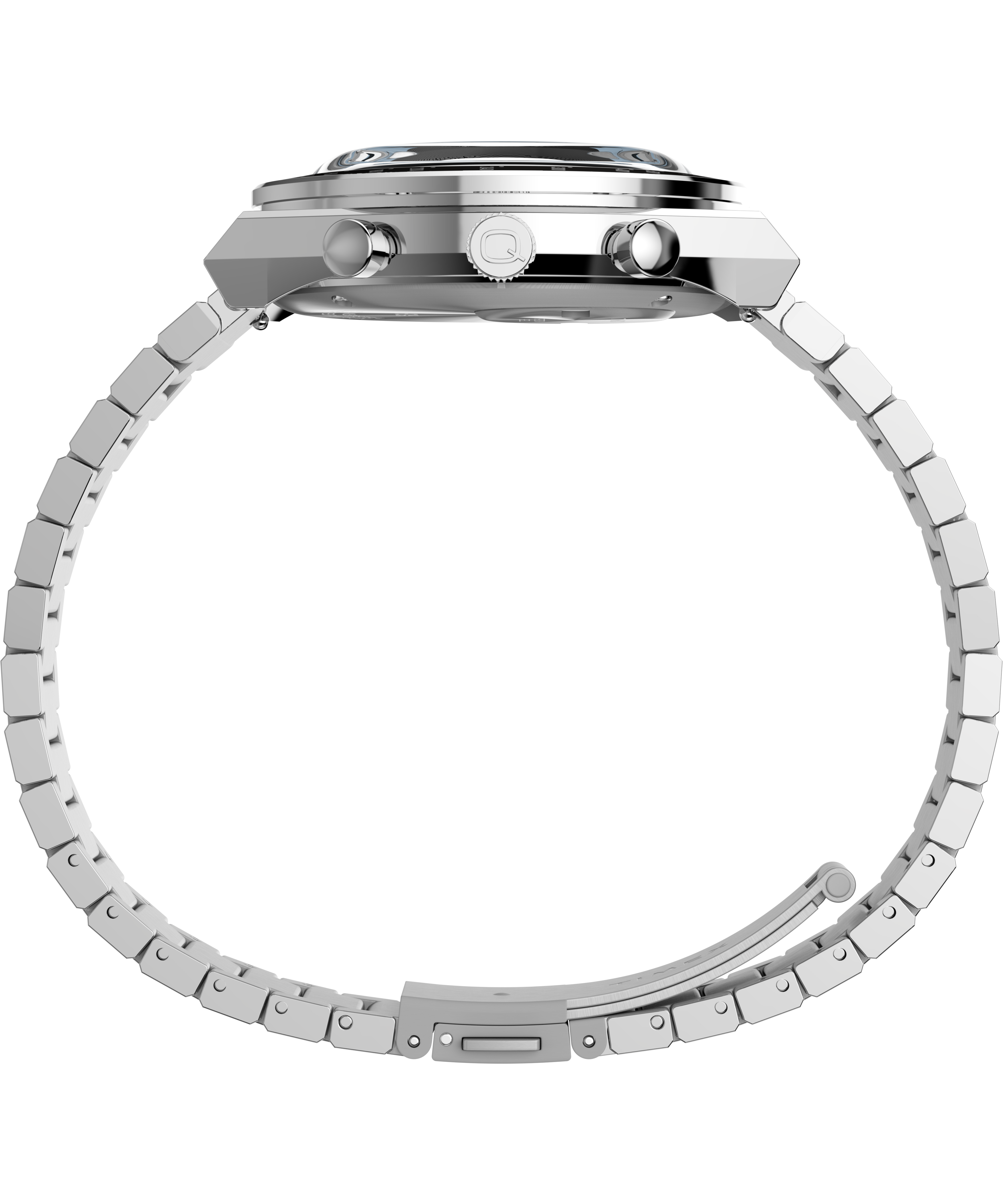 Q Timex Chronograph 40mm Stainless Steel Bracelet Watch