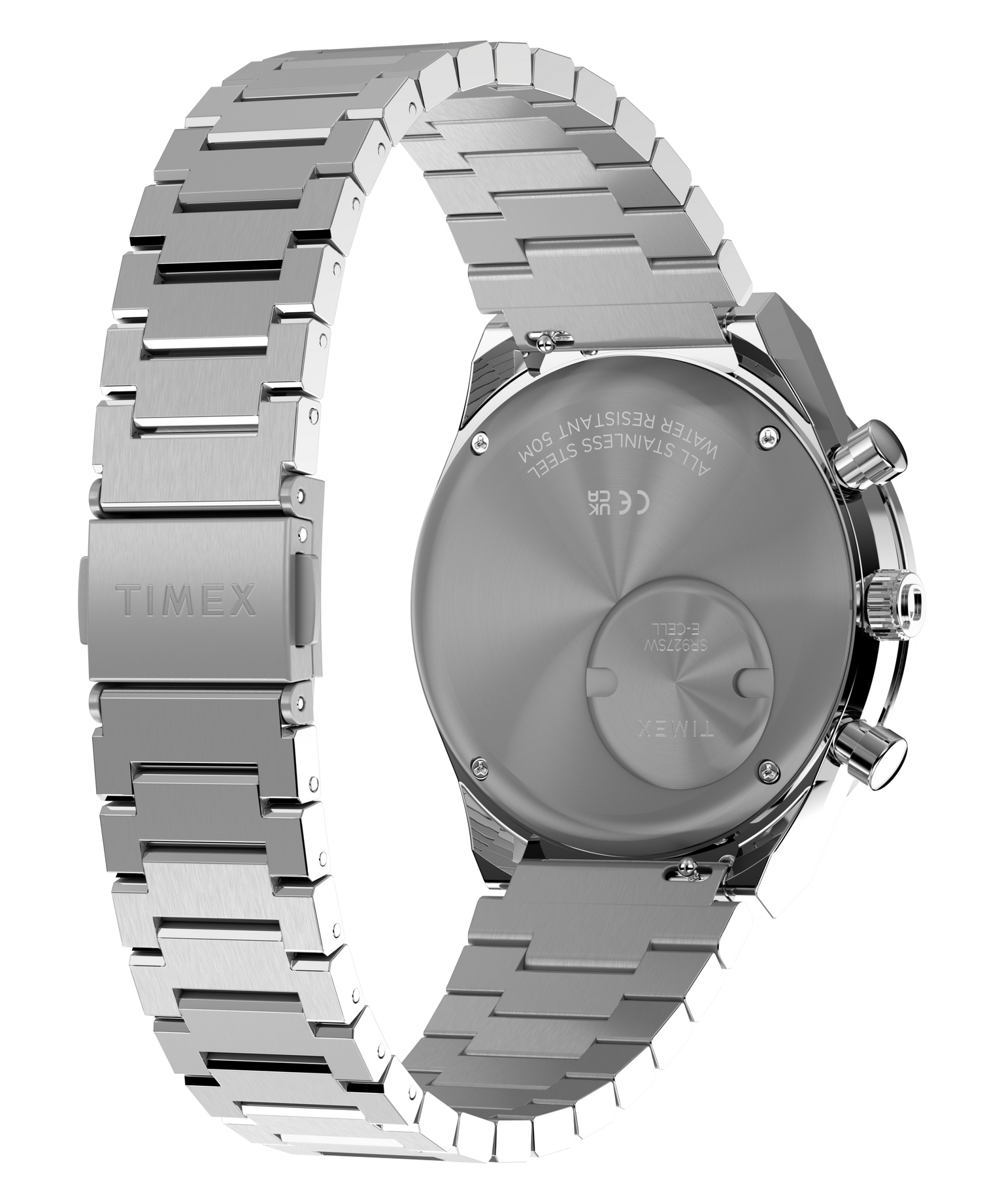 Q Timex Chronograph 40mm Stainless Steel Bracelet Watch