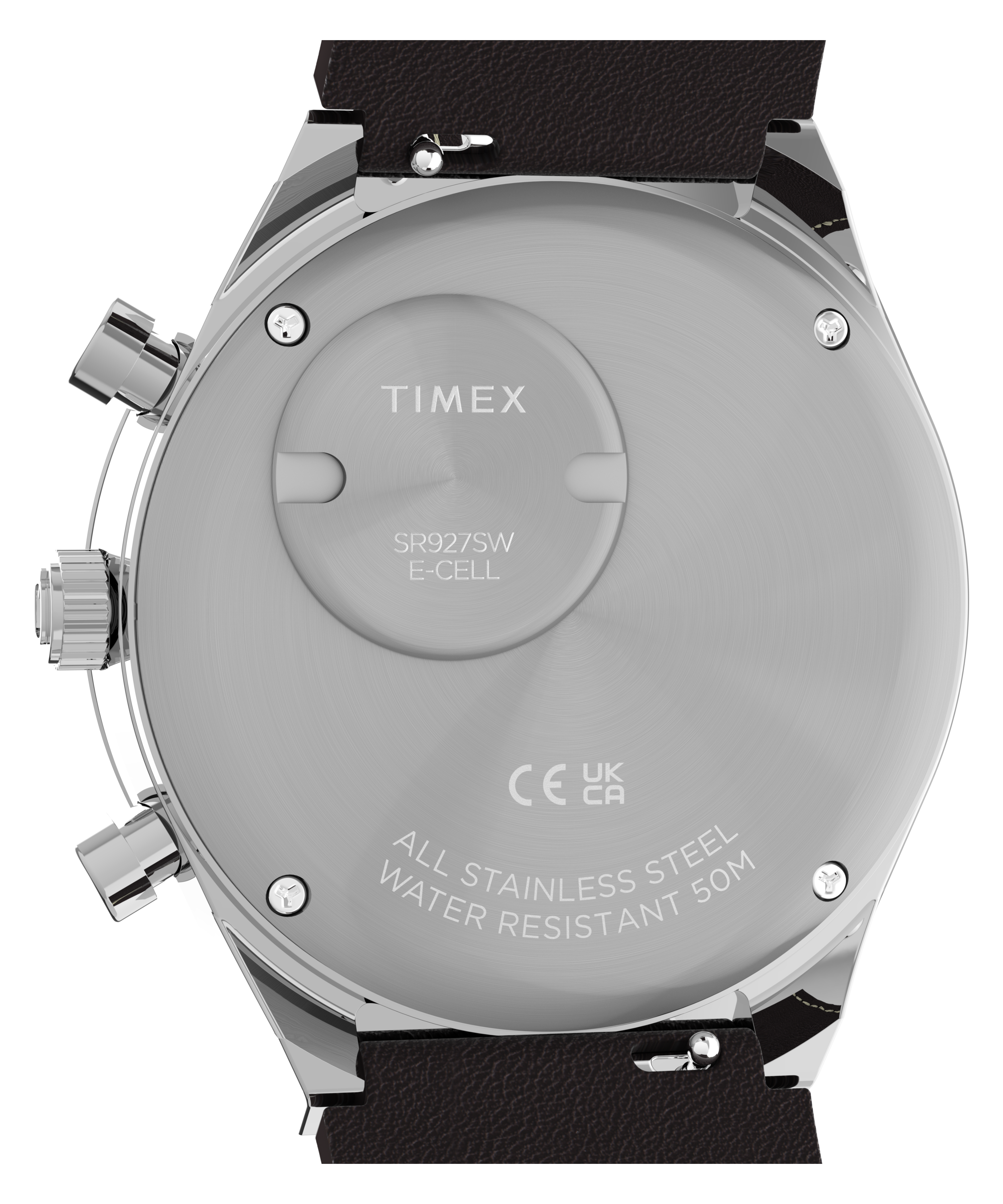 Q Timex Chronograph 40mm Leather Strap Watch