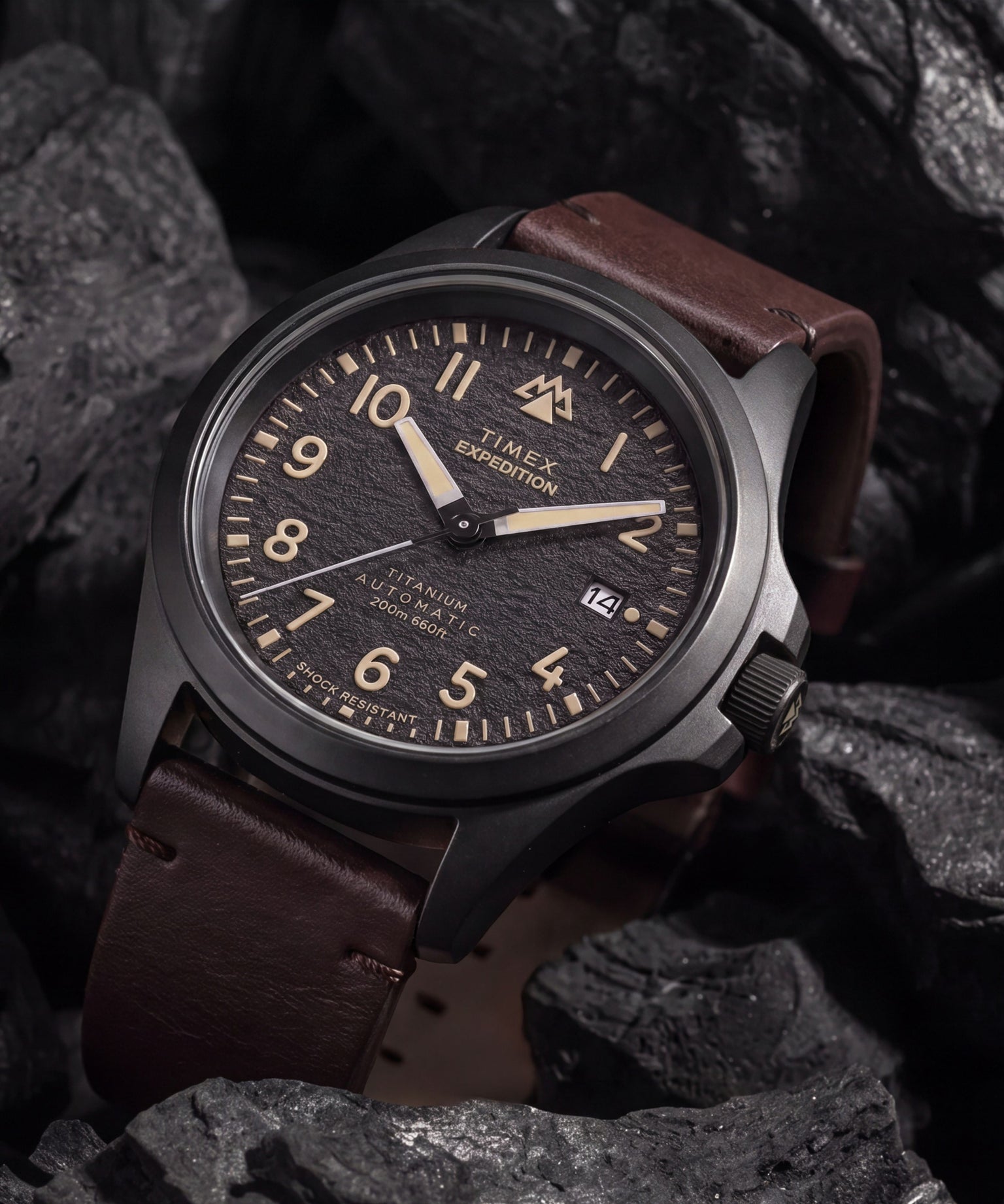 Expedition® Field Post Automatic 41mm Leather Strap Watch