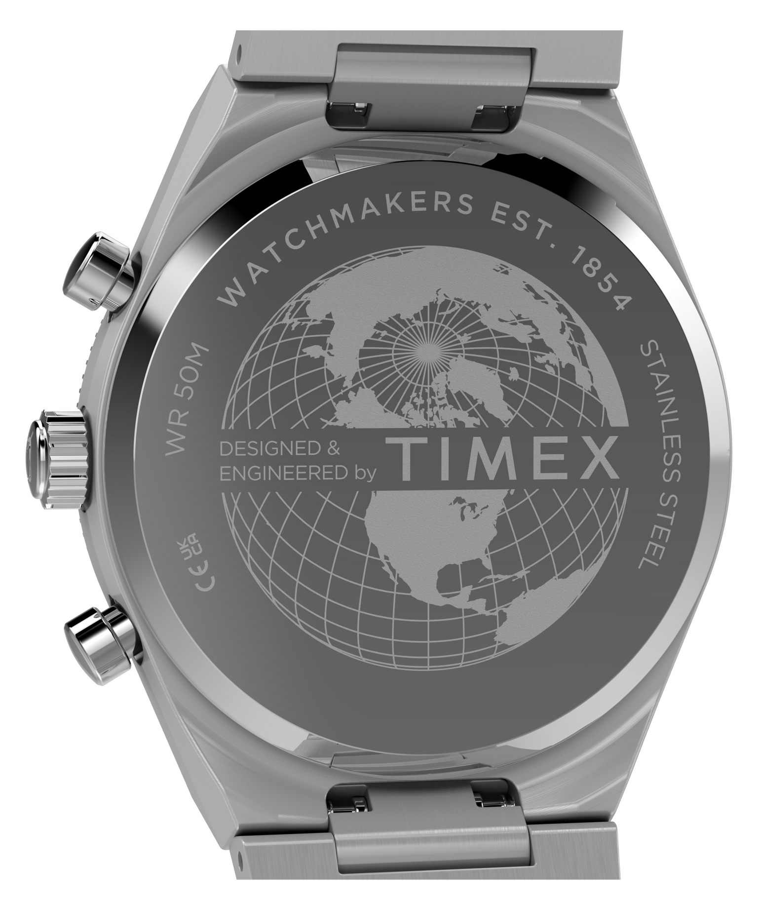 Q Timex Continental Chronograph 36mm Stainless Steel Bracelet Watch