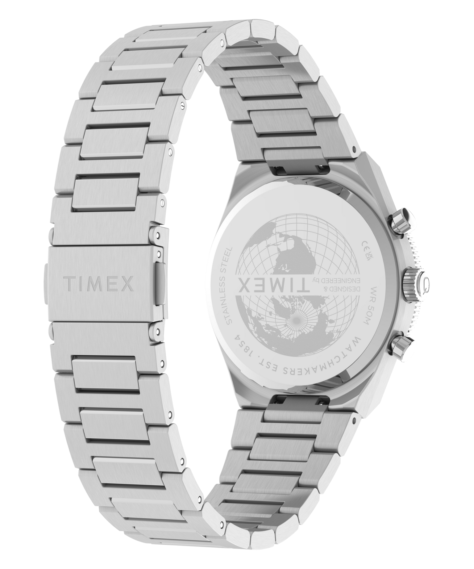Q Timex Continental Chronograph 36mm Stainless Steel Bracelet Watch