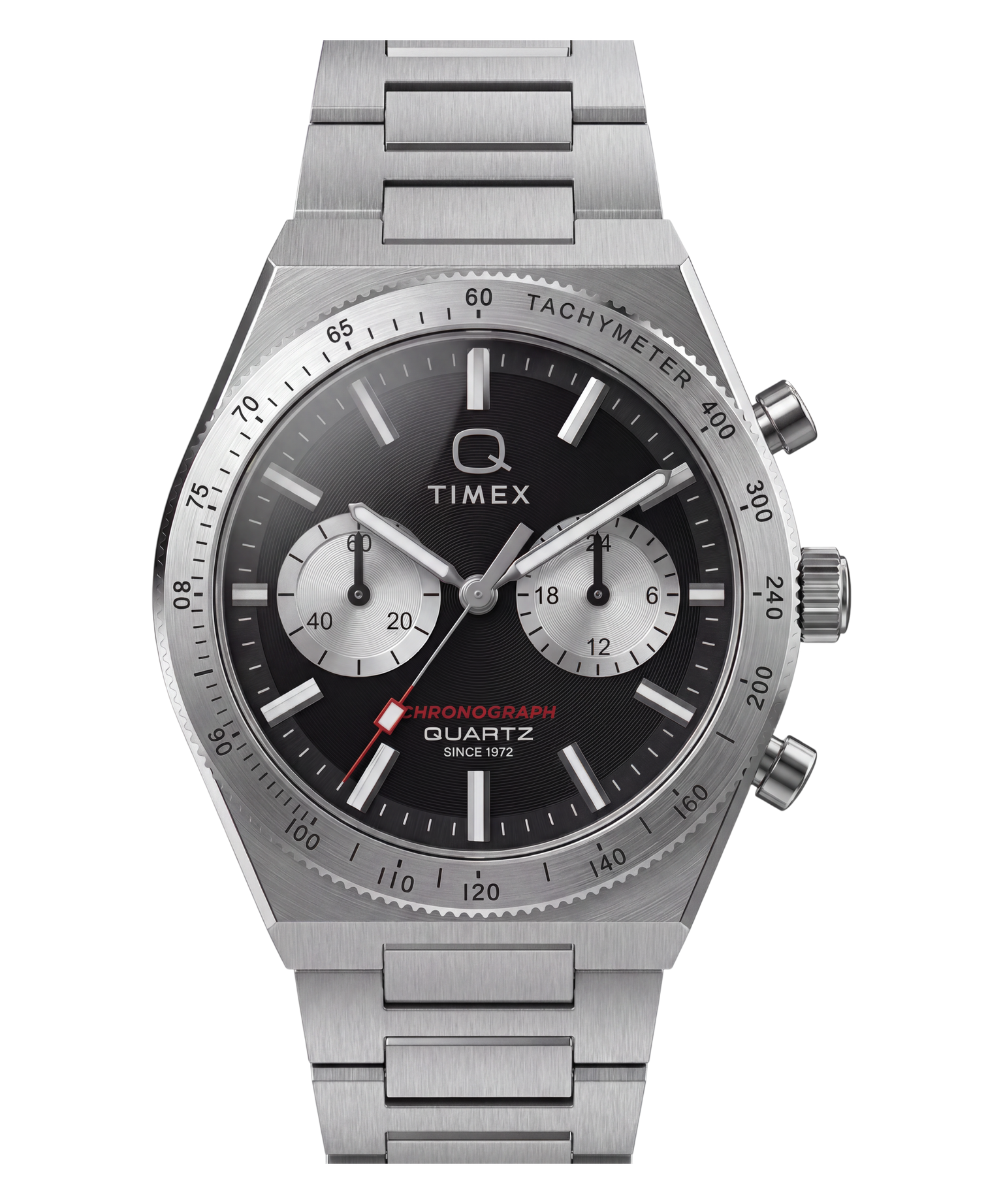 Q Timex Continental Chronograph 36mm Stainless Steel Bracelet Watch