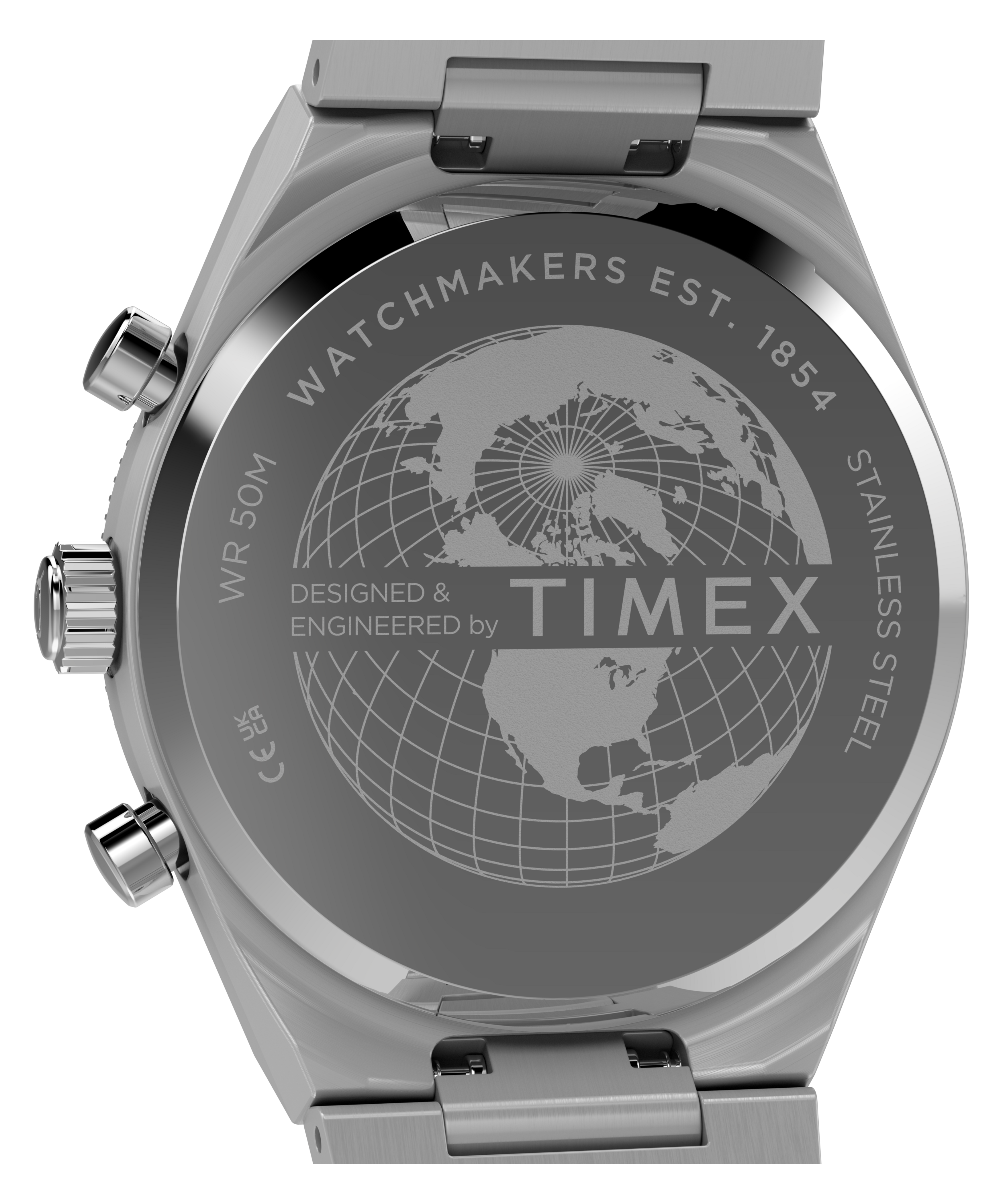 Q Timex Continental Chronograph 36mm Stainless Steel Bracelet Watch