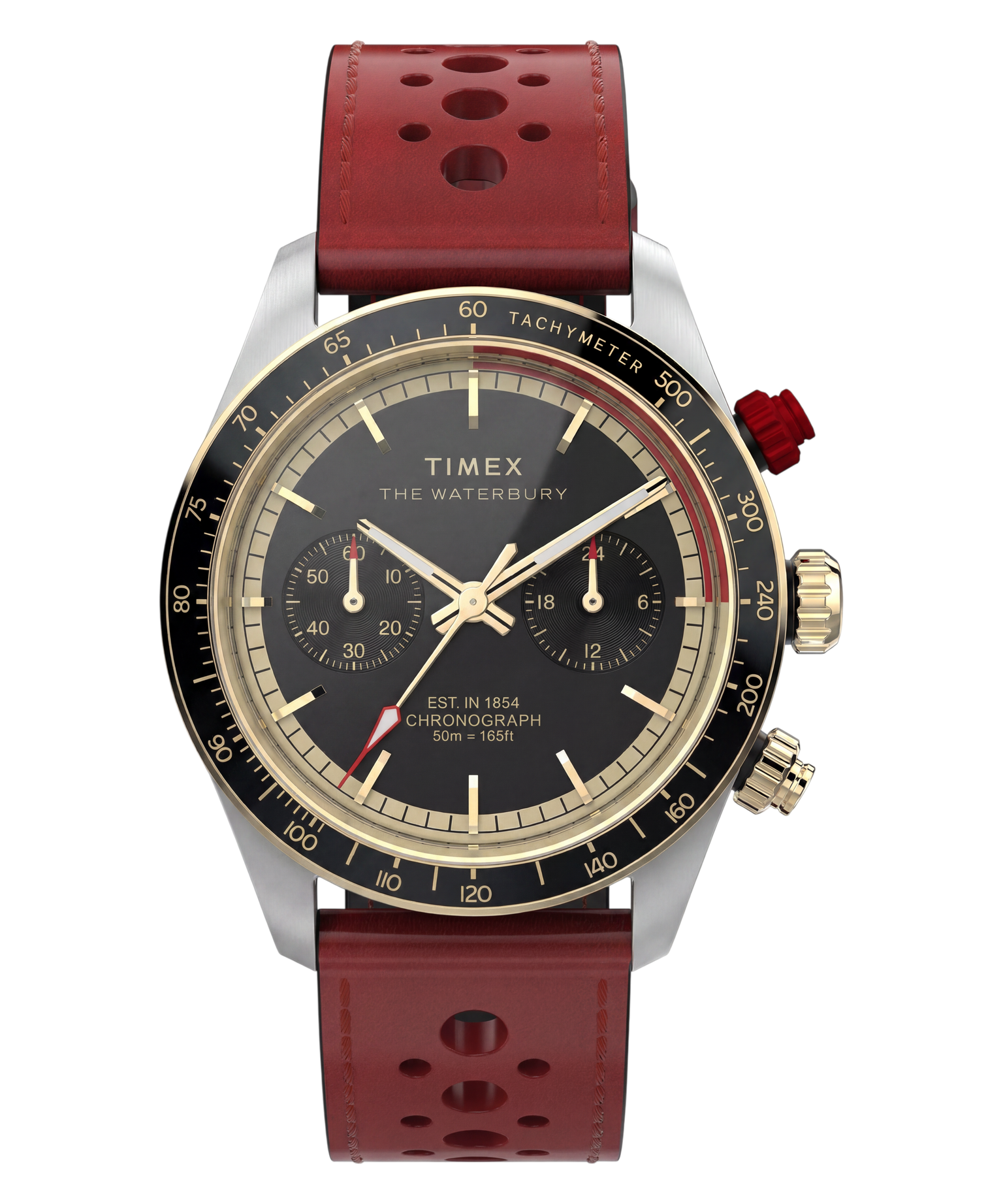 Waterbury Heritage Chronograph 39mm Leather Strap Watch