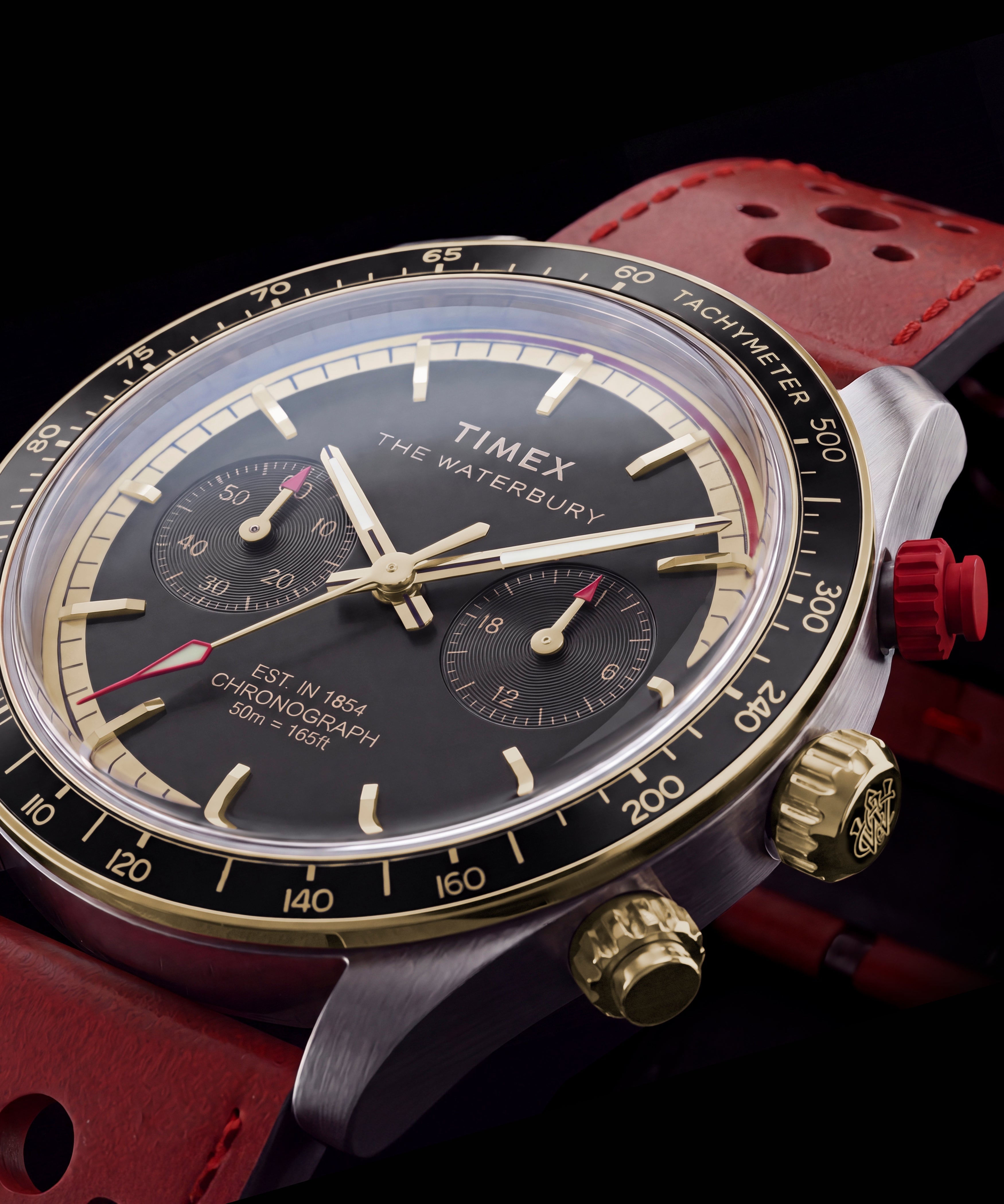 Waterbury Heritage Chronograph 39mm Leather Strap Watch