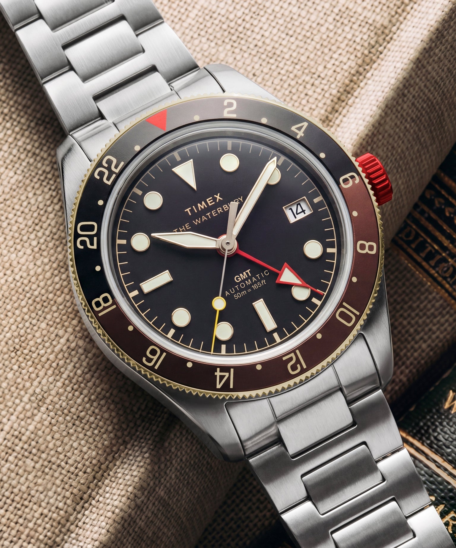 Waterbury Heritage Automatic GMT 41.5mm Stainless Steel Bracelet Watch