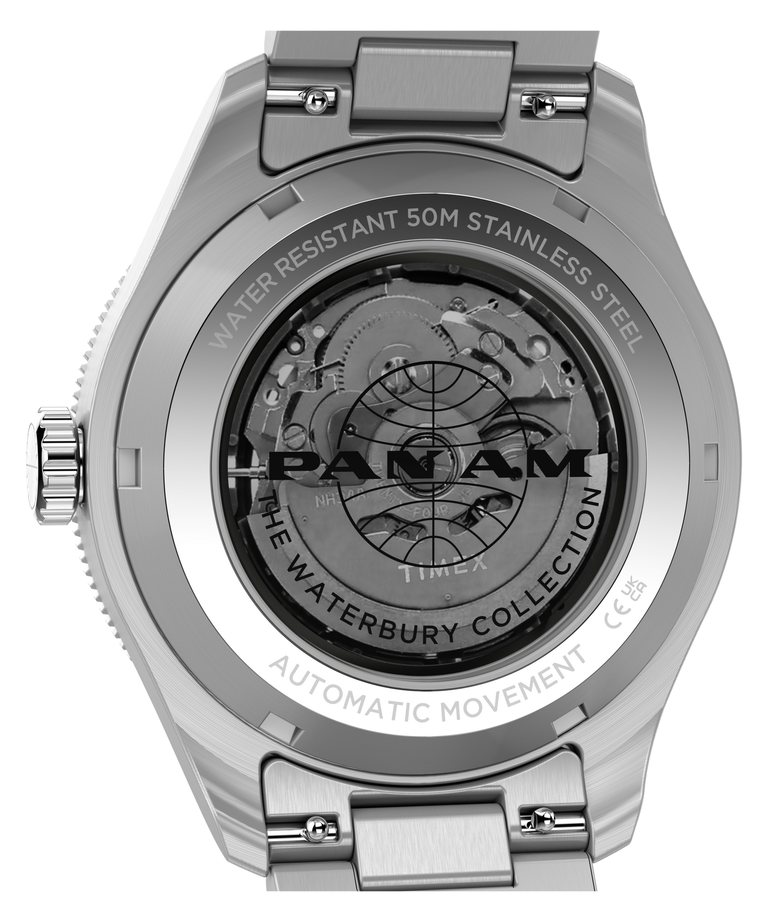 Pan Am® x Timex® Waterbury Automatic GMT 41.5mm Stainless Steel Bracelet Watch