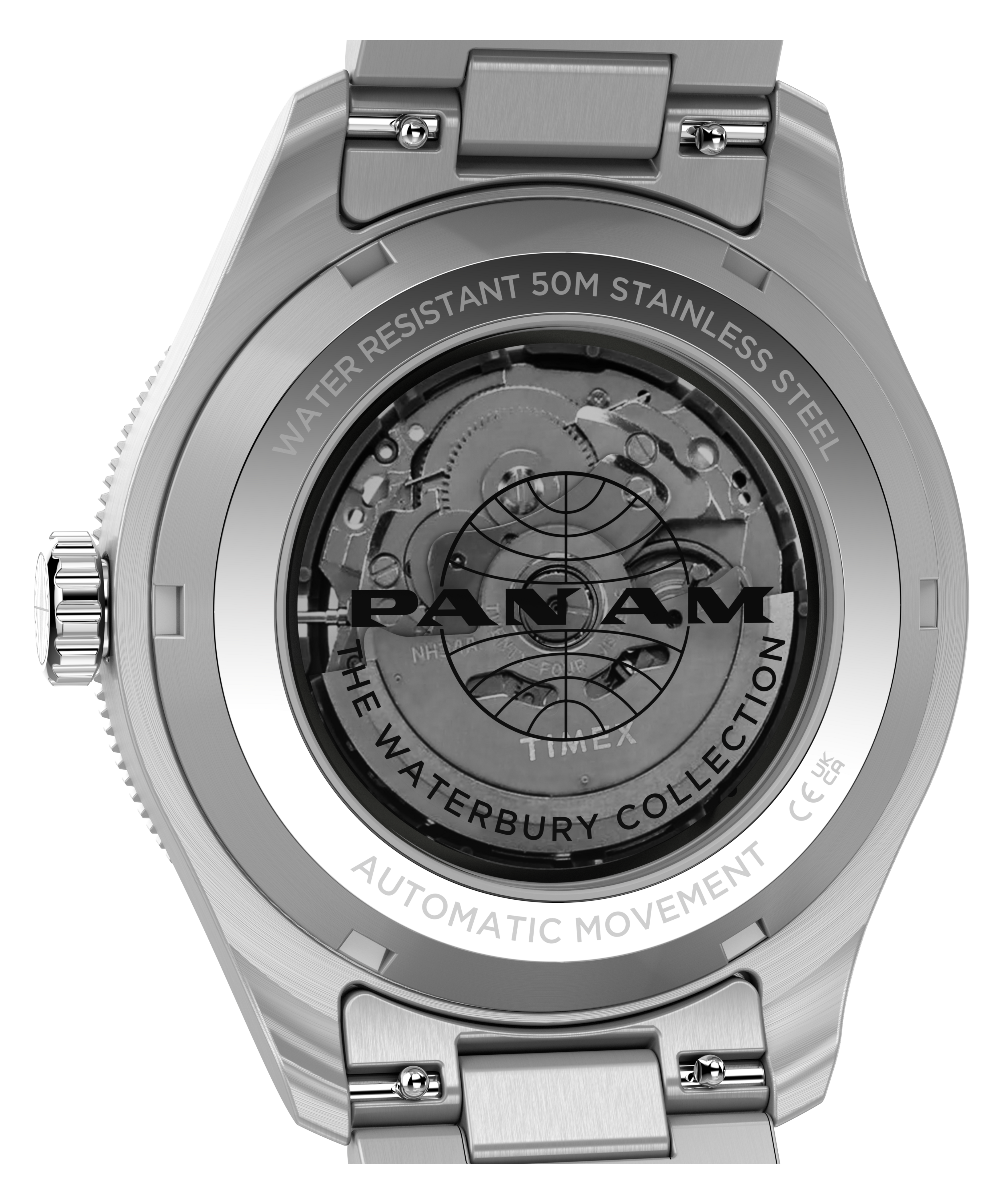 Pan Am® x Timex® Waterbury Automatic GMT 41.5mm Stainless Steel Bracelet Watch