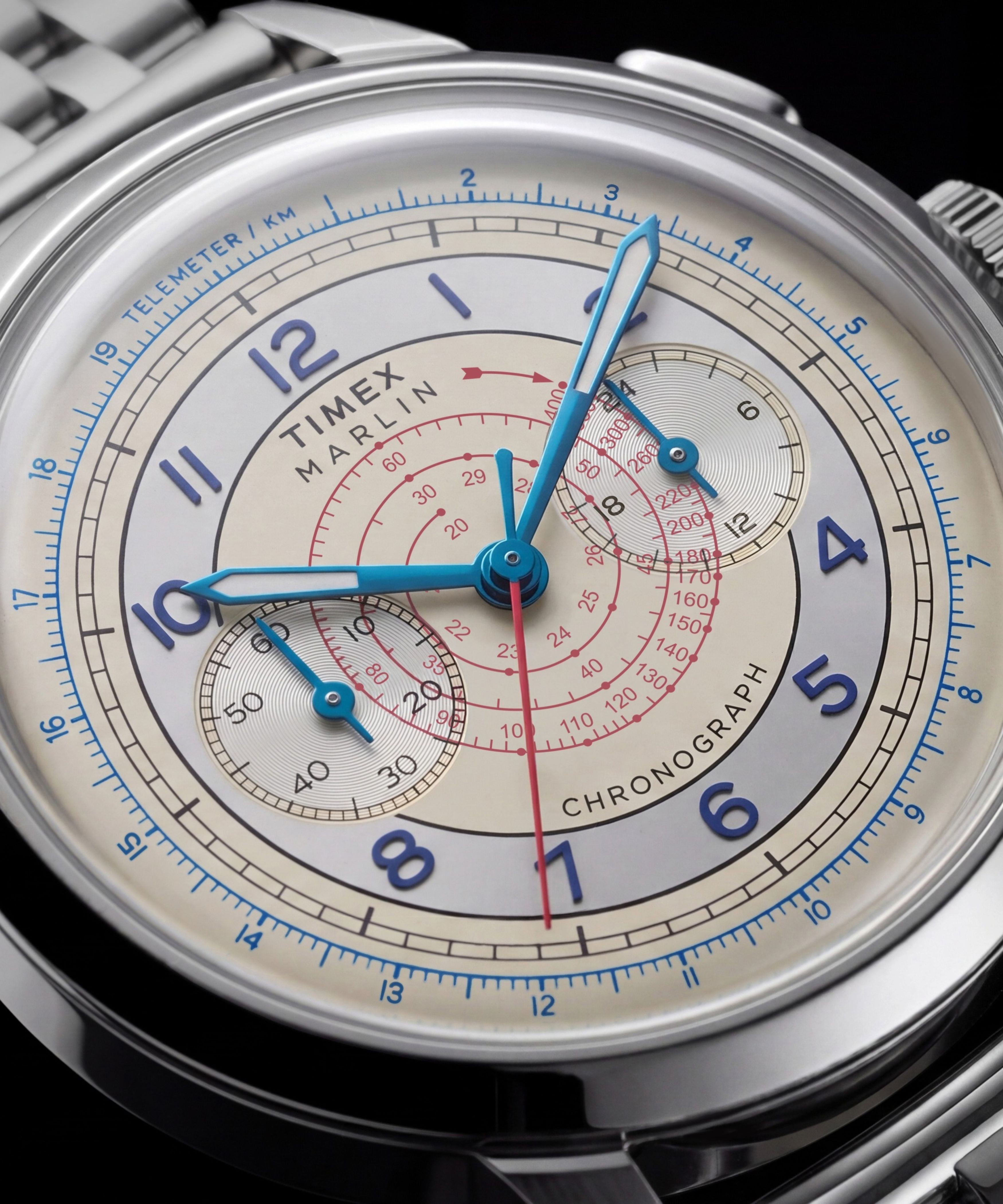 Marlin® Neo Classic Chronograph 40mm Stainless Steel Bracelet Watch