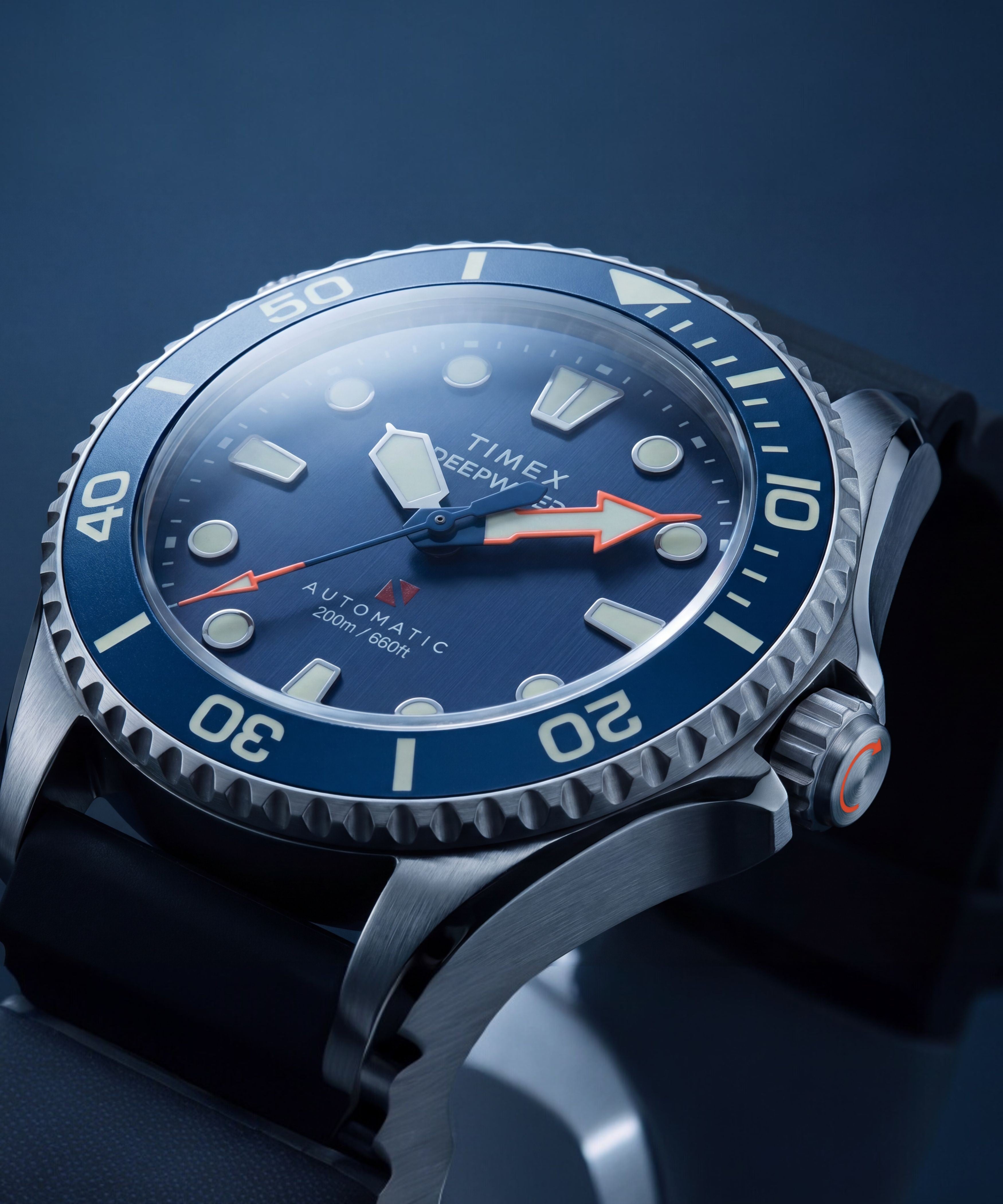 Deepwater Meridian 200 HEV Automatic 44mm HNBR Synthetic Rubber Strap Watch