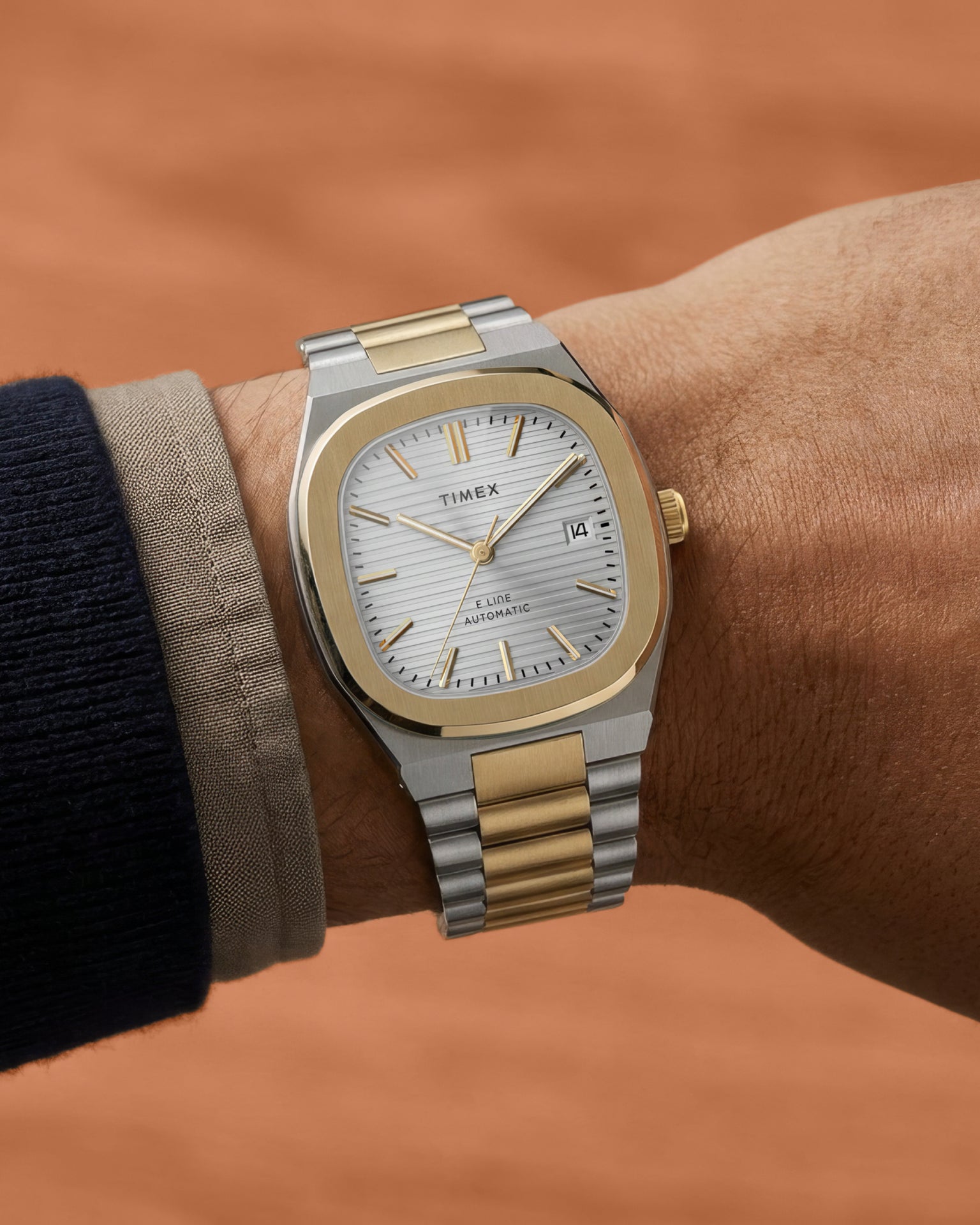 Automatic E Line | 38mm, Two-Tone Steel, Silver Dial
