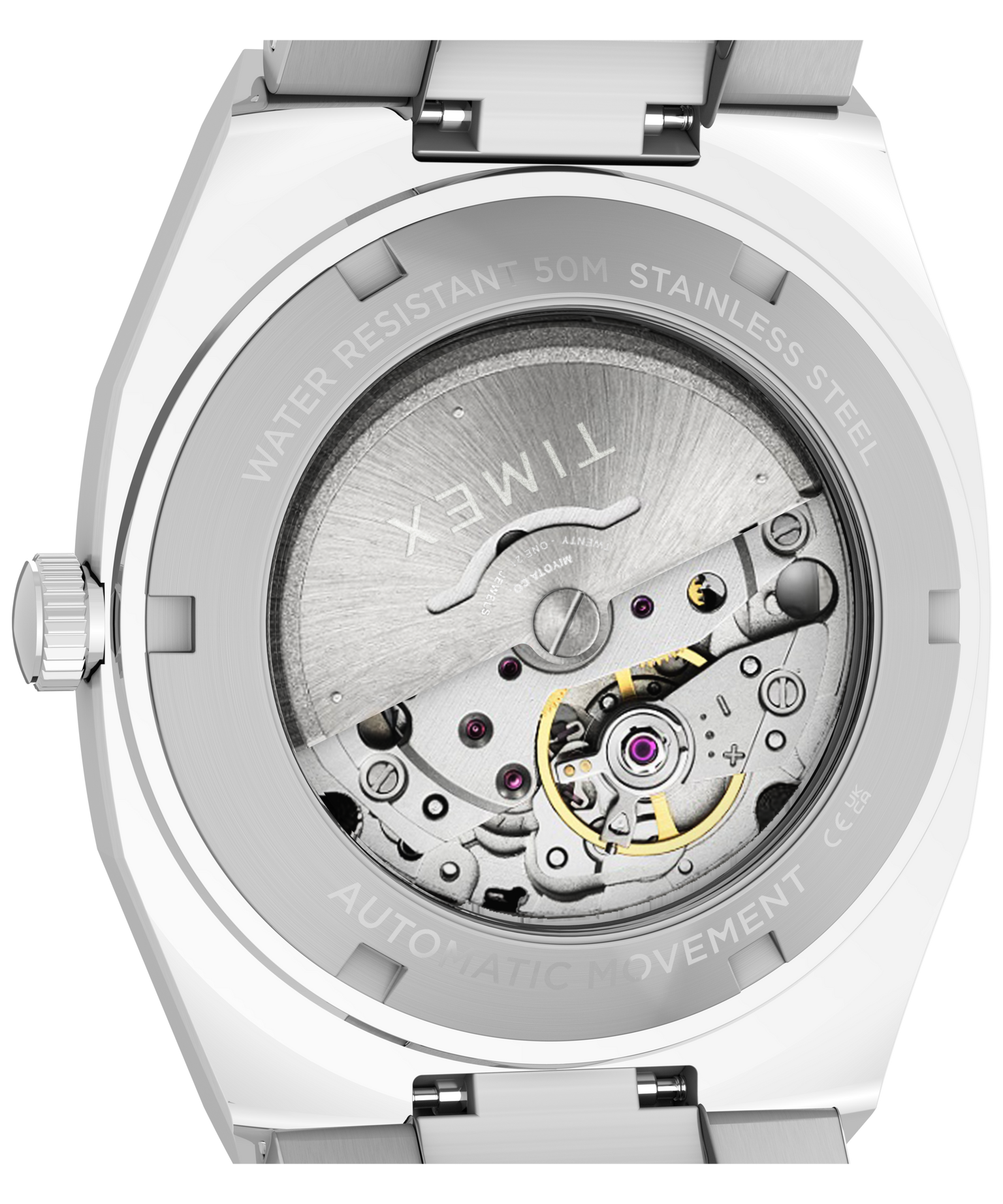Timex® Automatic E Line 38mm Stainless Steel Bracelet Watch