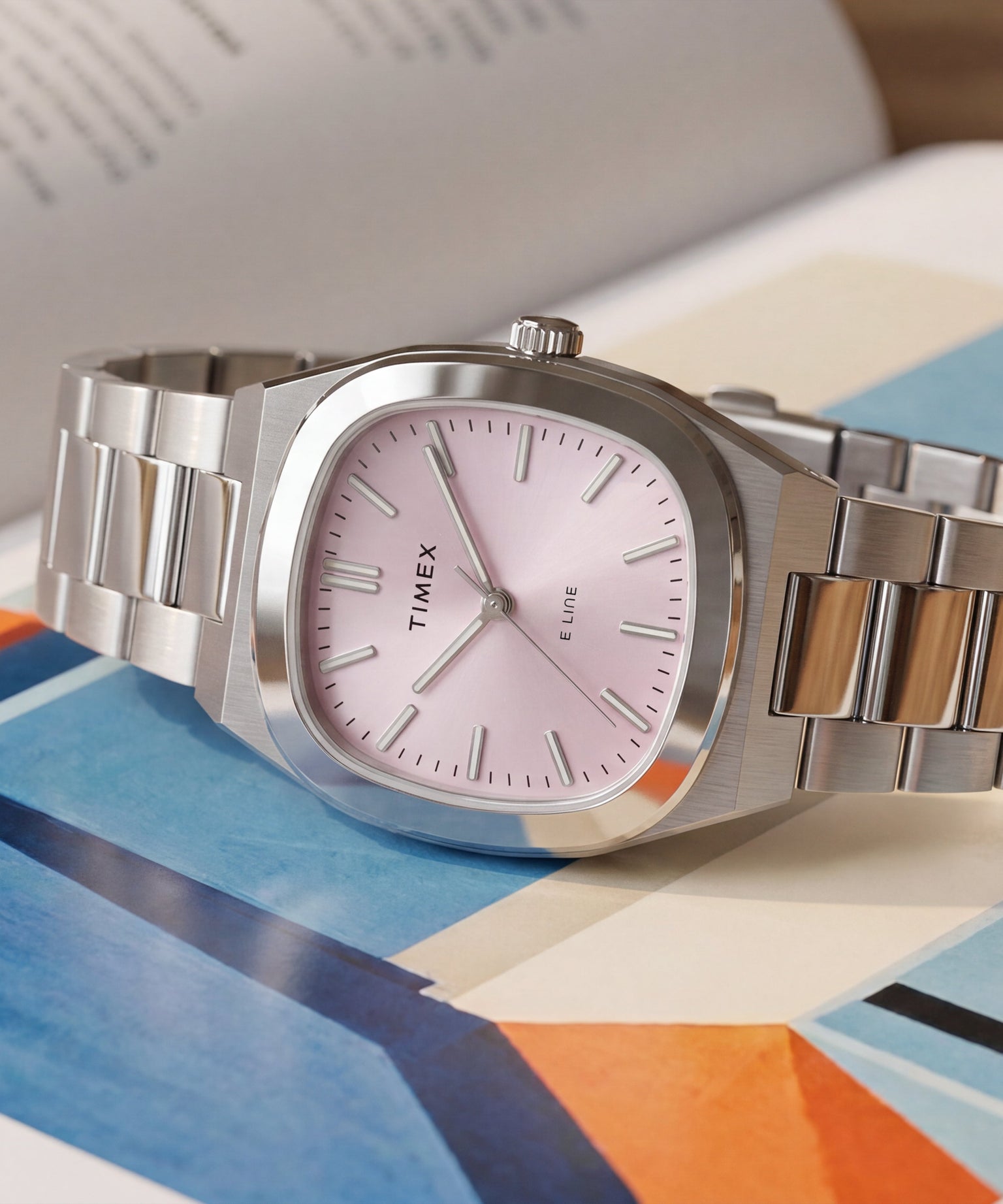 Timex® Quartz E Line 30mm Stainless Steel Bracelet Watch