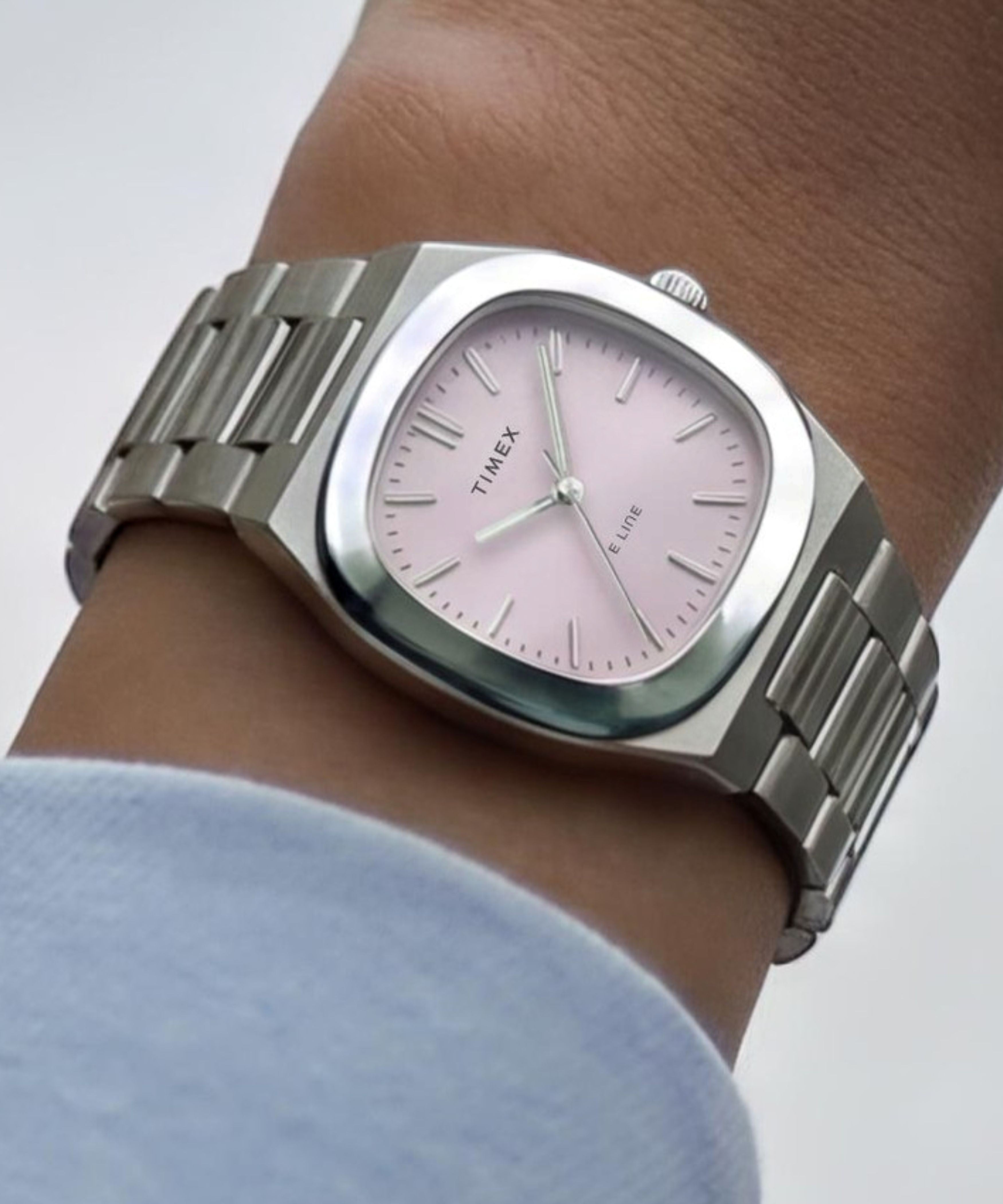 Timex® Quartz E Line 30mm Stainless Steel Bracelet Watch