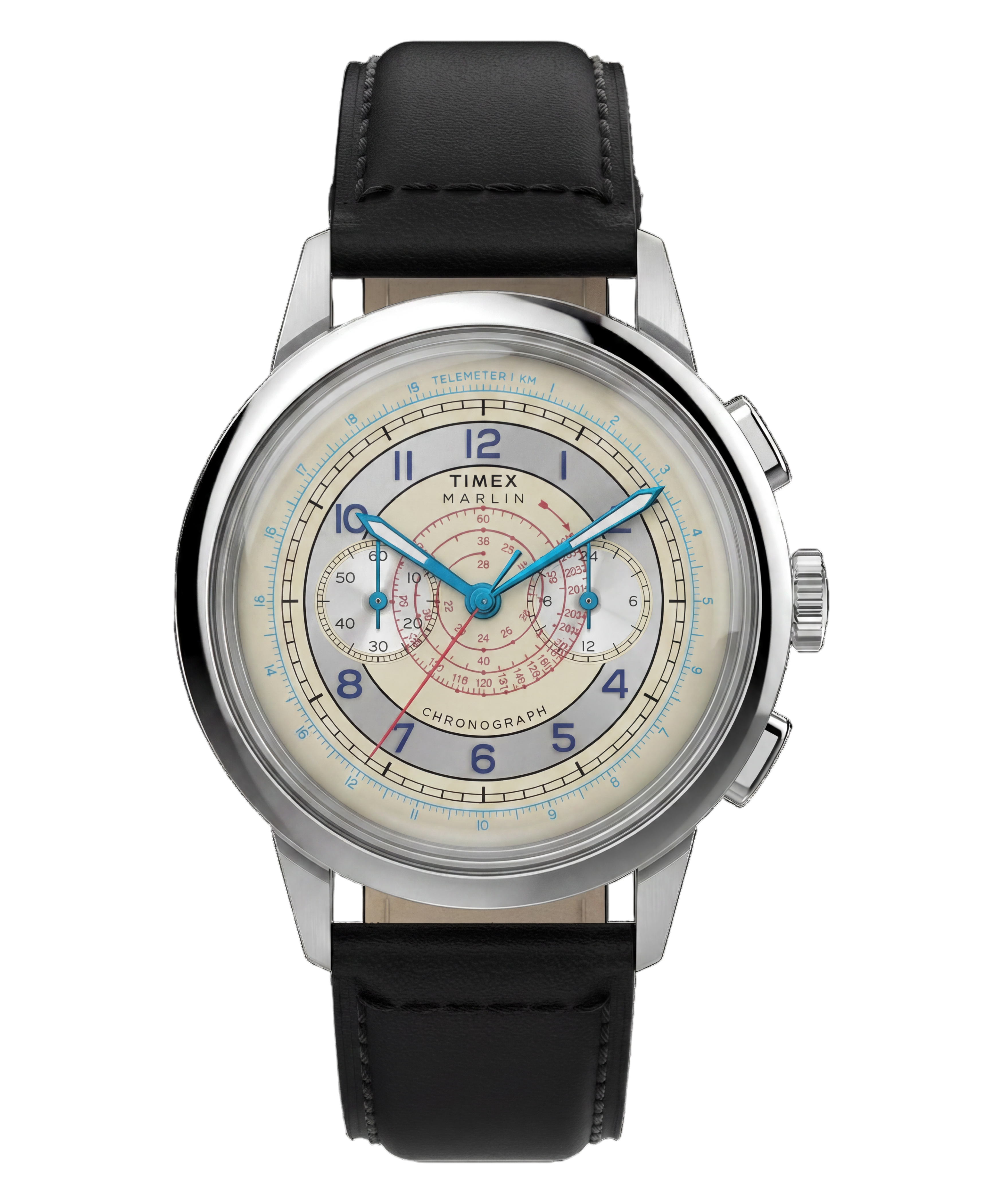 Marlin® Neo Classic Chronograph 40mm Leather Strap Watch