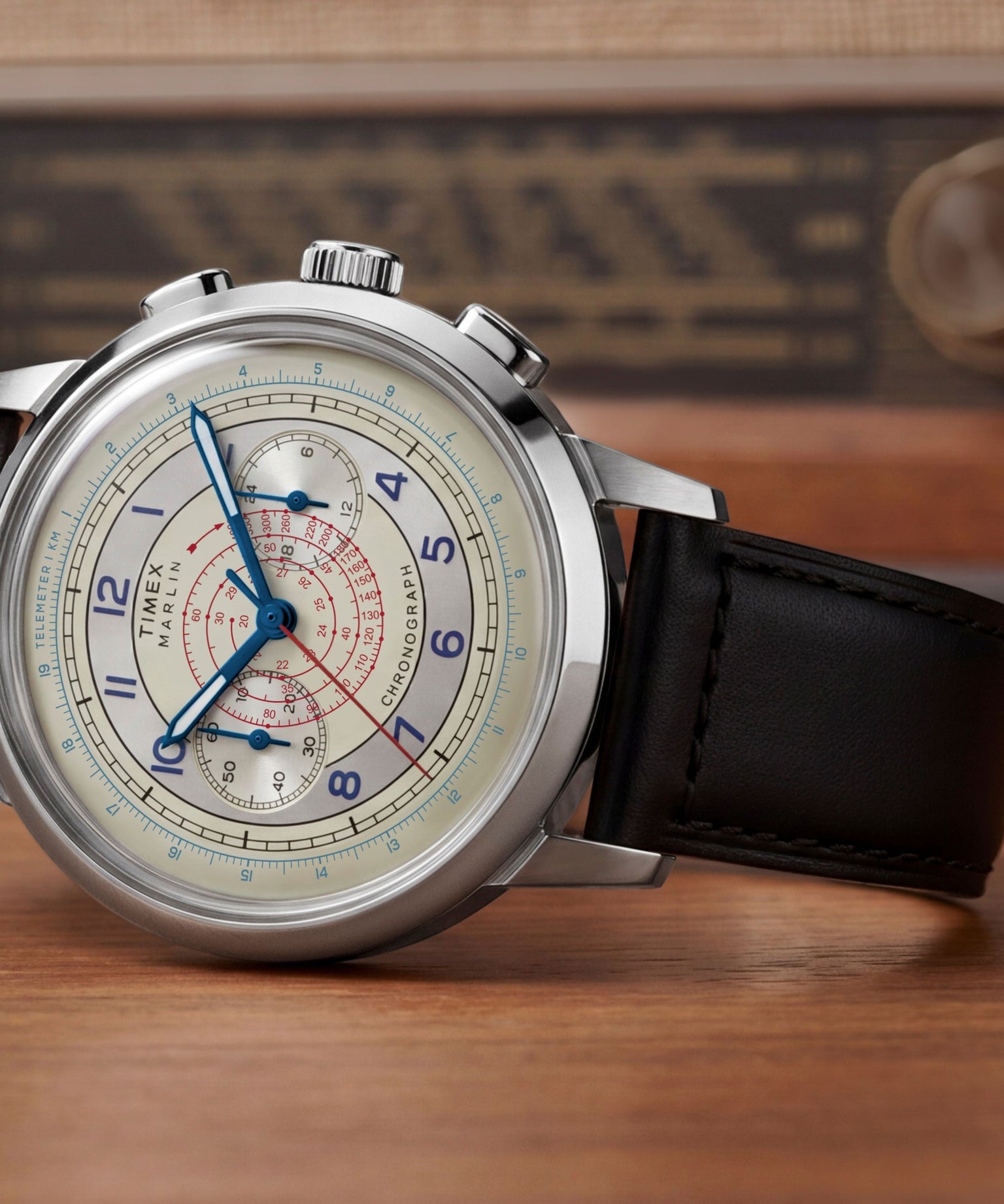 Marlin® Neo Classic Chronograph 40mm Leather Strap Watch