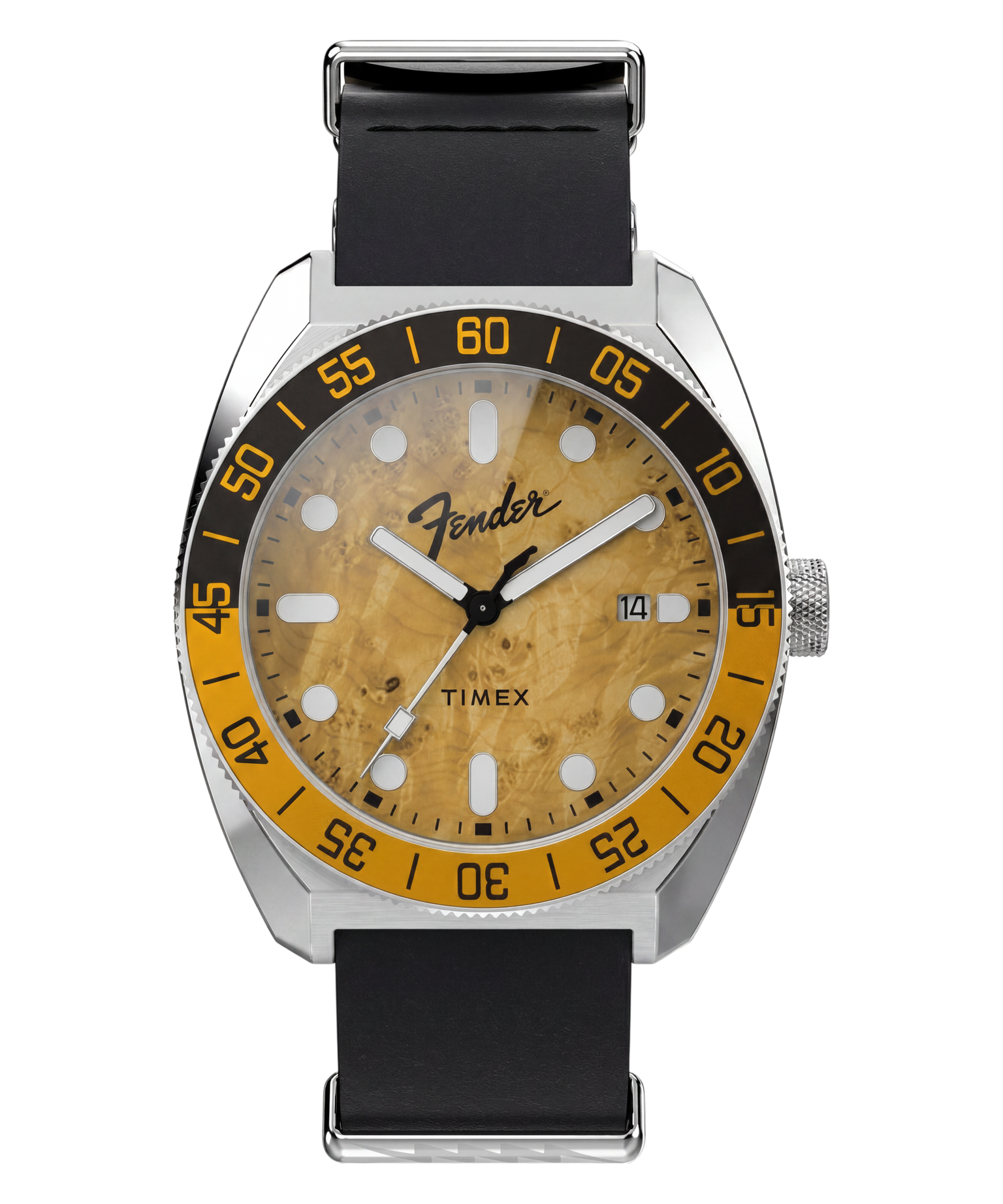 Fender x Timex Automatic Telecaster 41mm Leather Strap Watch
