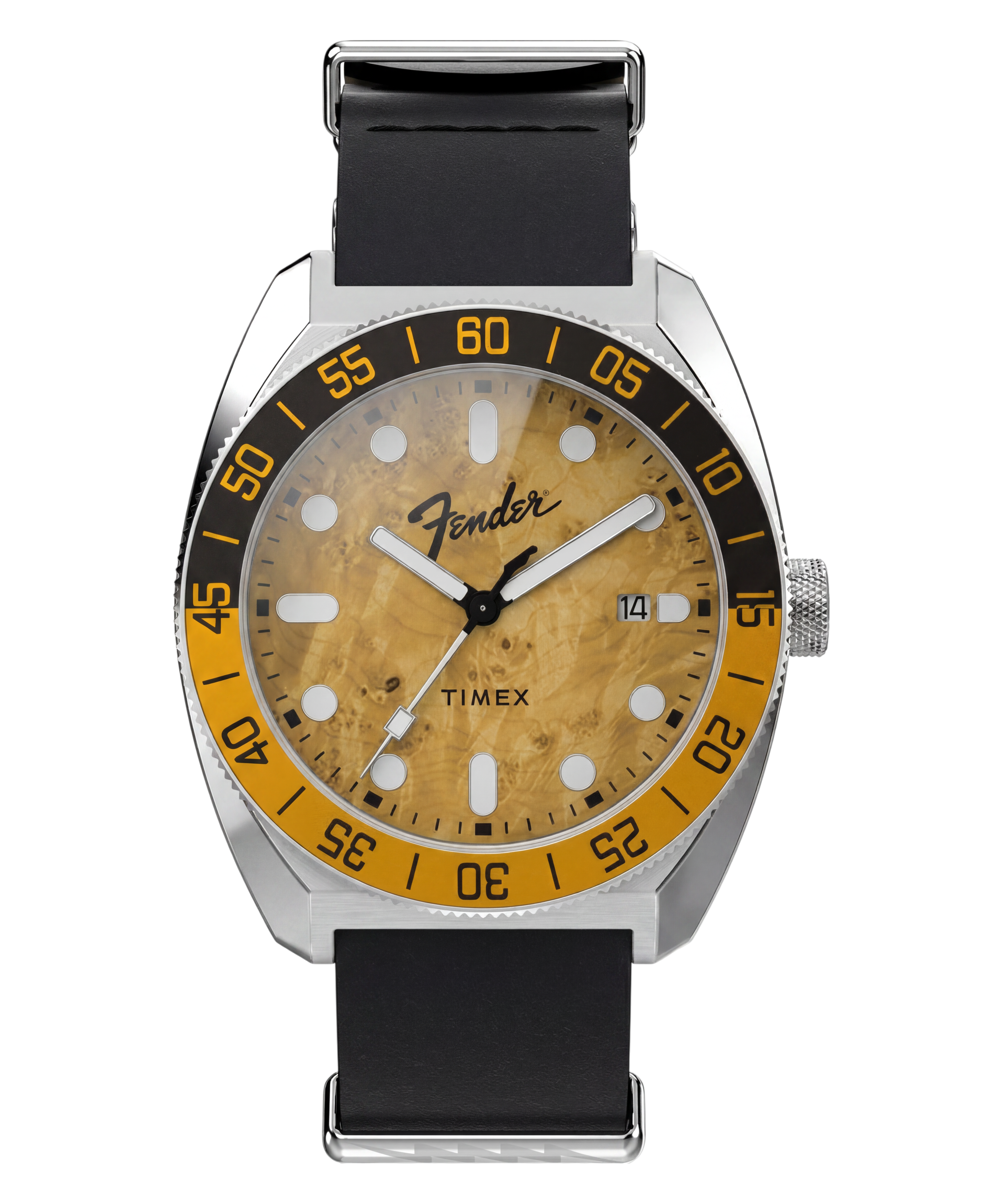 Fender x Timex Automatic Telecaster 41mm Leather Strap Watch