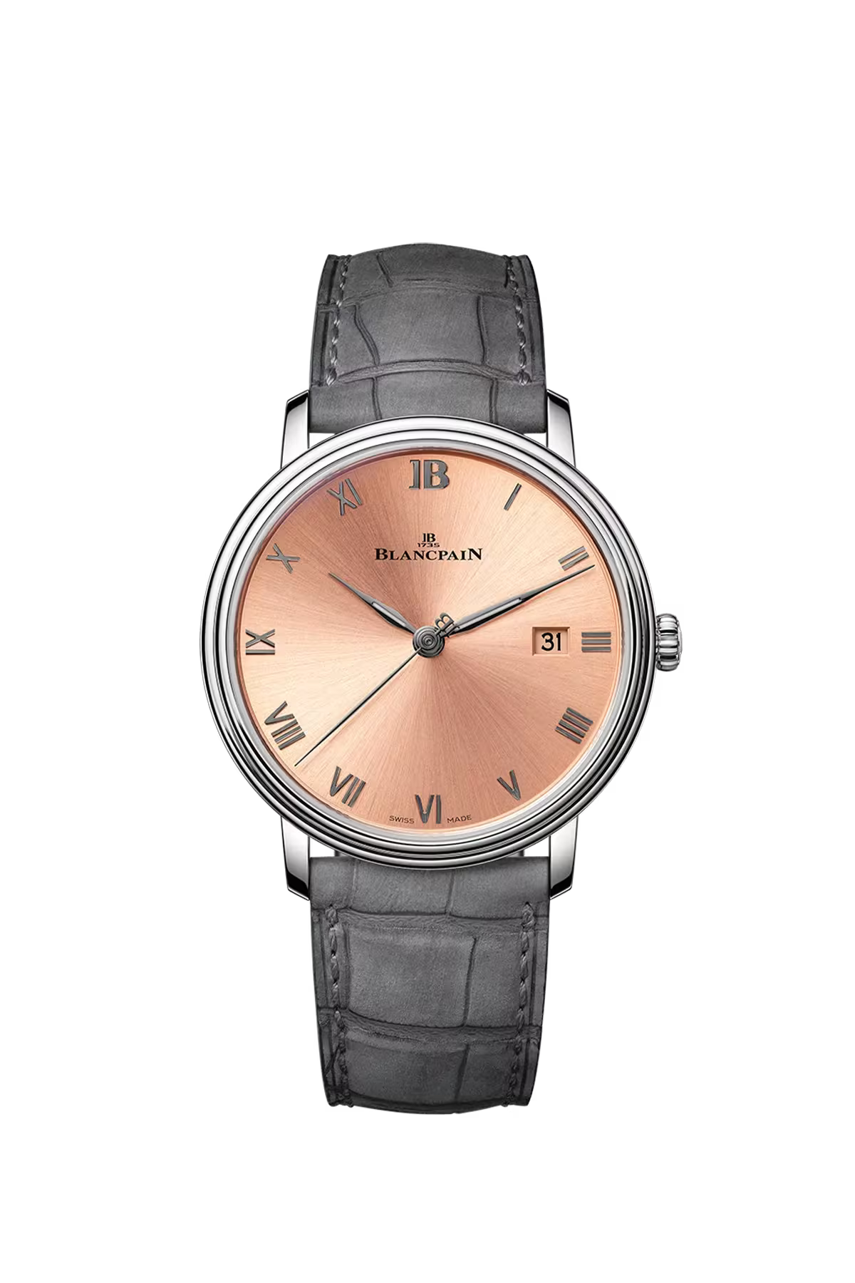Villeret Ultraplate | 38mm, Pink Dial, Alligator Leather Strap