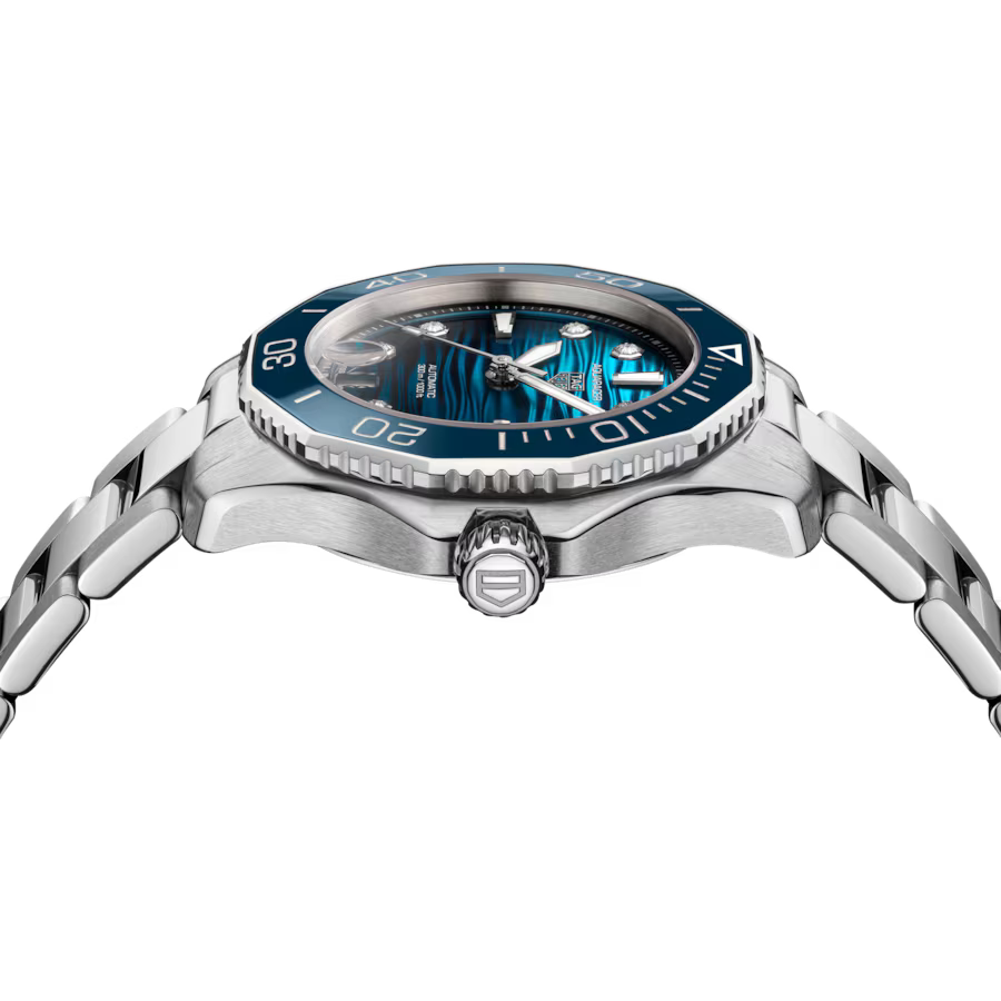 Aquaracer Professional 300 Date | 36mm, Steel, Blue Dial, Womens Watch