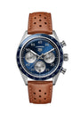 Carrera Chronograph Sport Blue | 42mm, Brown Leather, Men's Watch