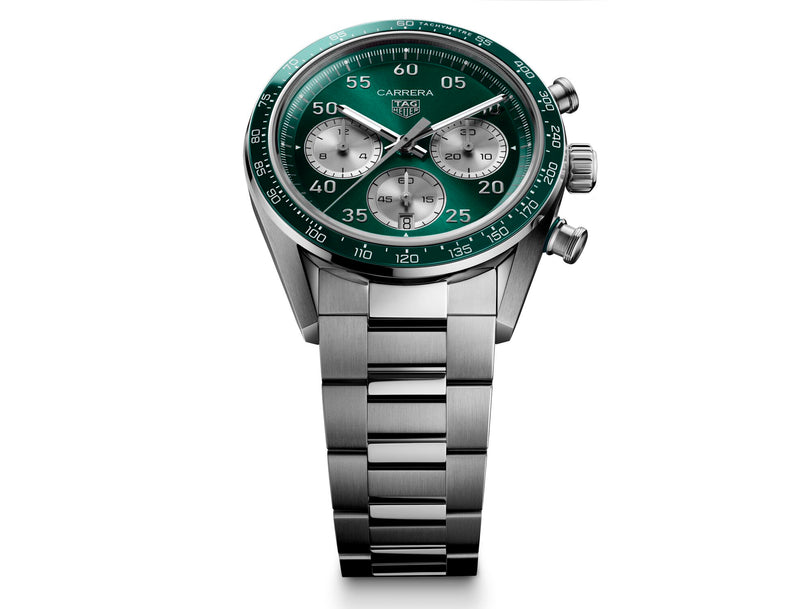 Carrera Chronograph Sport Sunray Brushed Green | 42mm, Stainless Steel, Men's Watch