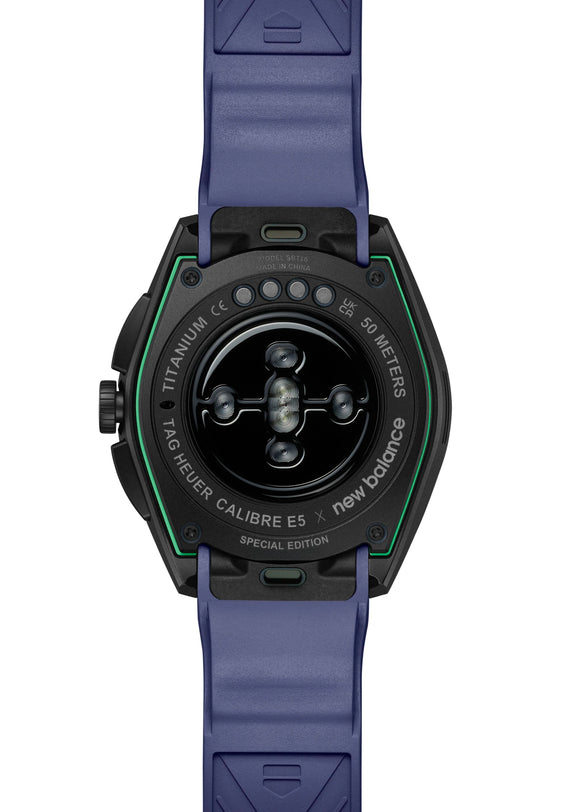 Back of TAG Heuer New Balance watch 