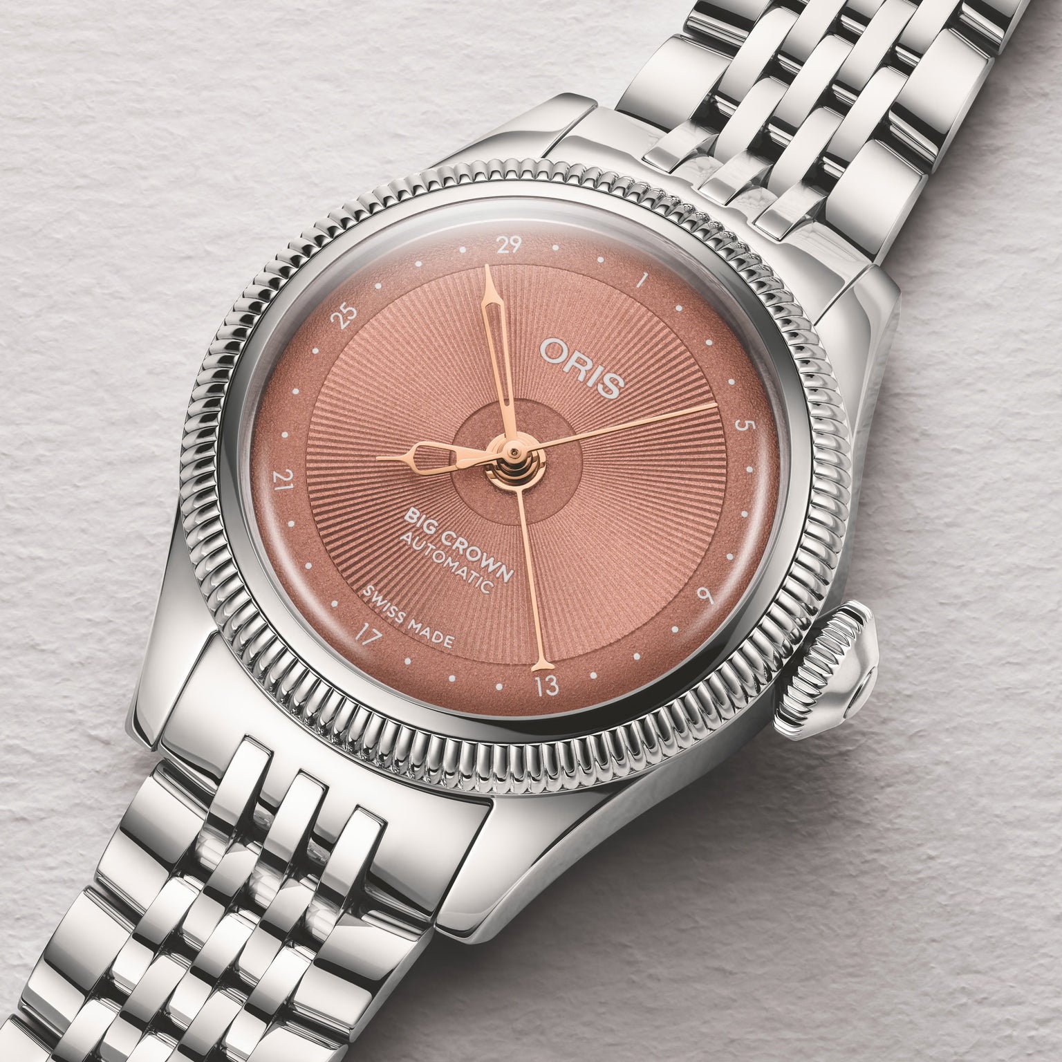 Big Crown Pointer Date | 29mm, Pink Dial, Stainless Steel Case