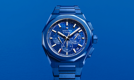 Link ot Zenith Defy collection featuring blue El Primero