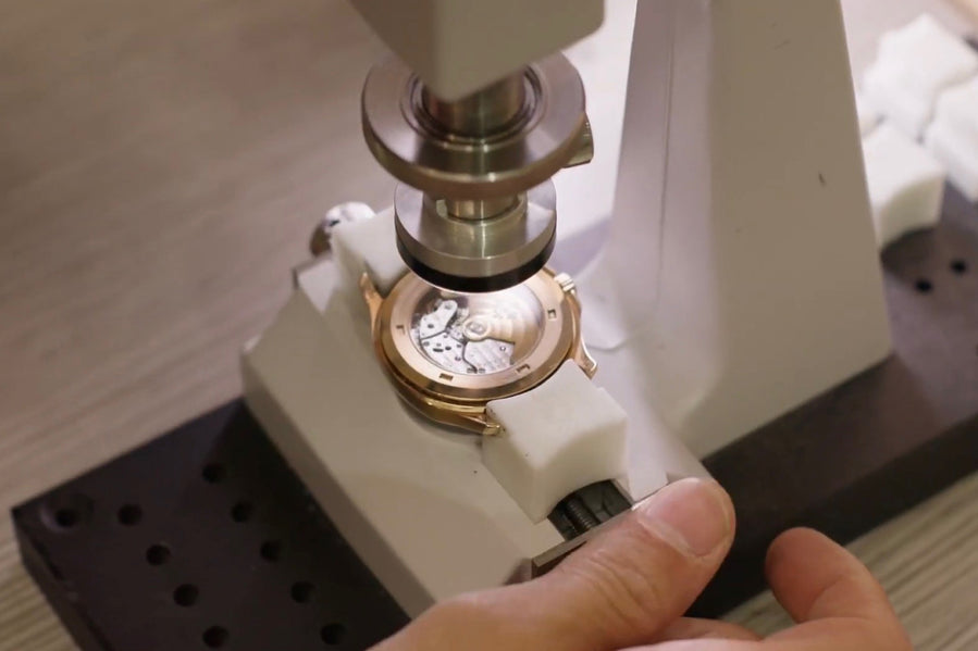 Watching being review by technician under magnification