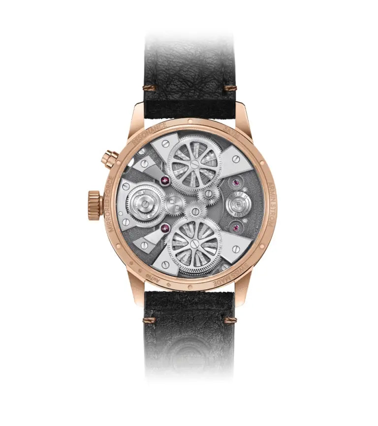 Mirrored Force Resonance First Edition | 43mm, 18K Rose Gold, Leather, Black Dial