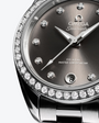 OMEGA Seamaster Aqua Terra 150M 30mm Steel on Steel Diamond Bezel Diamond Markers Grey Dial Watch 