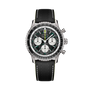 Breitling watch with black strap and green accents on a white background