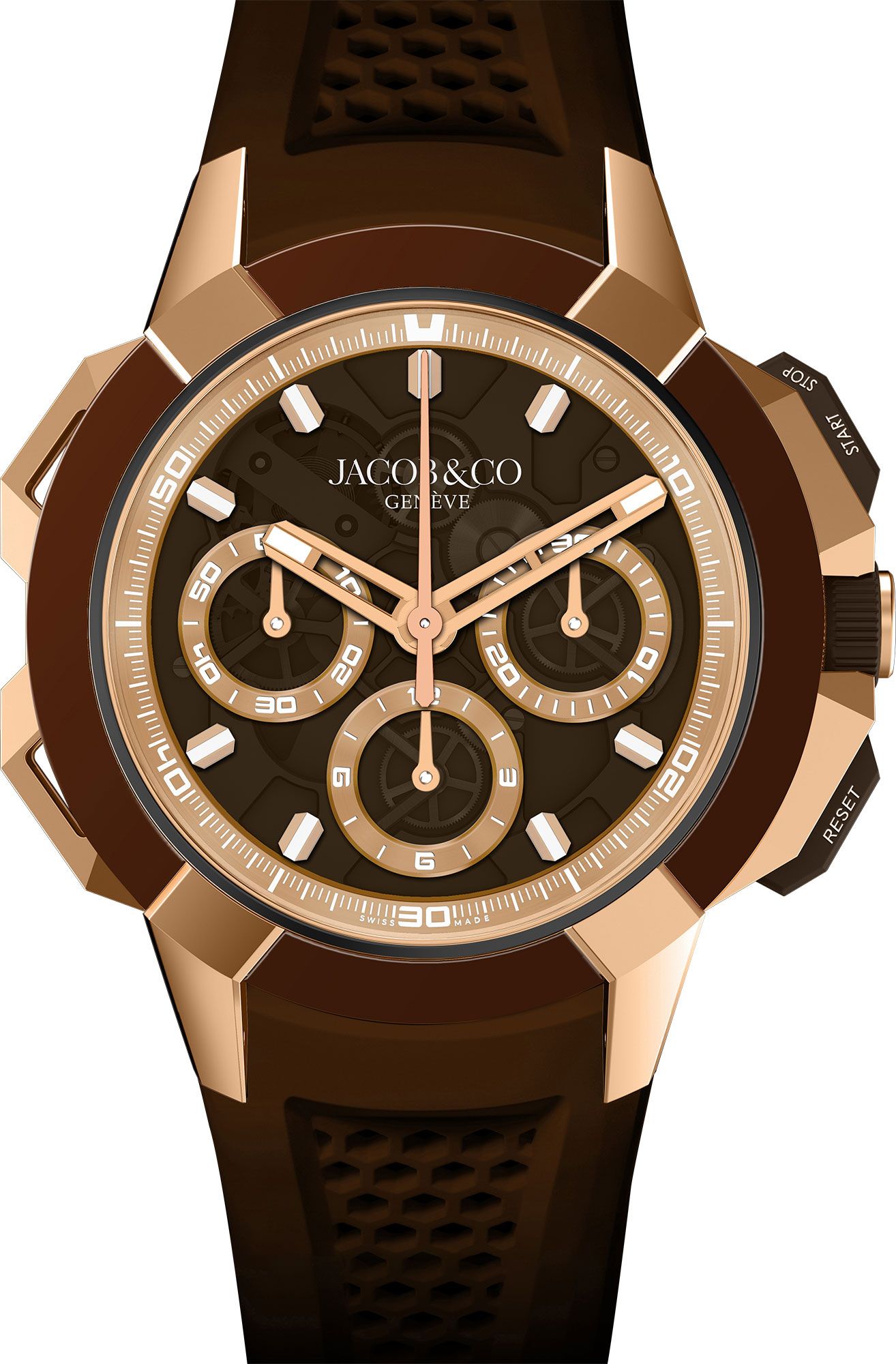 Epic X Chrono | 44mm, Tri-Compax, Ceramic Rose Gold Case